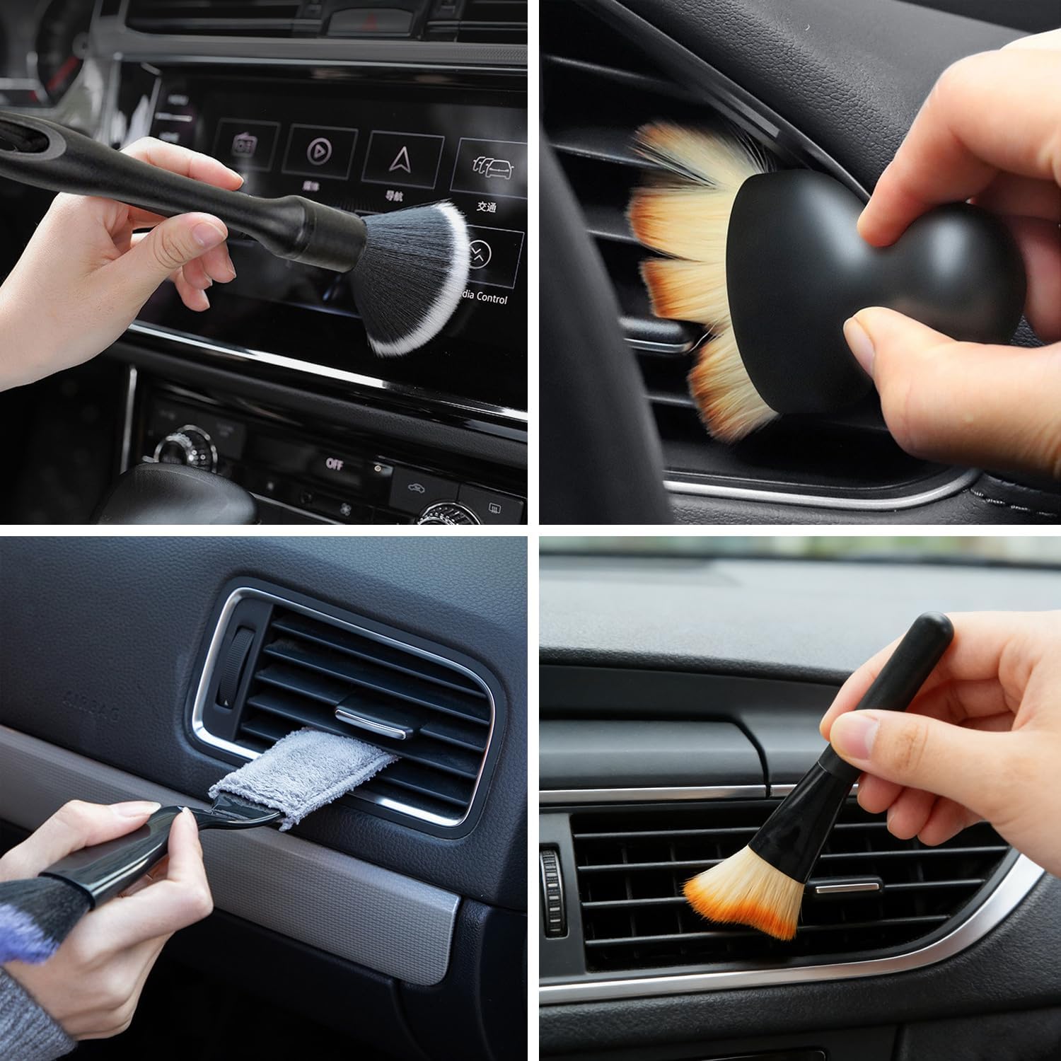 Detalle 1 de xiluuyou 9 Pcs Car Detailing Brush Set: Ultra-Soft Interior & Exterior Cleaning Kit