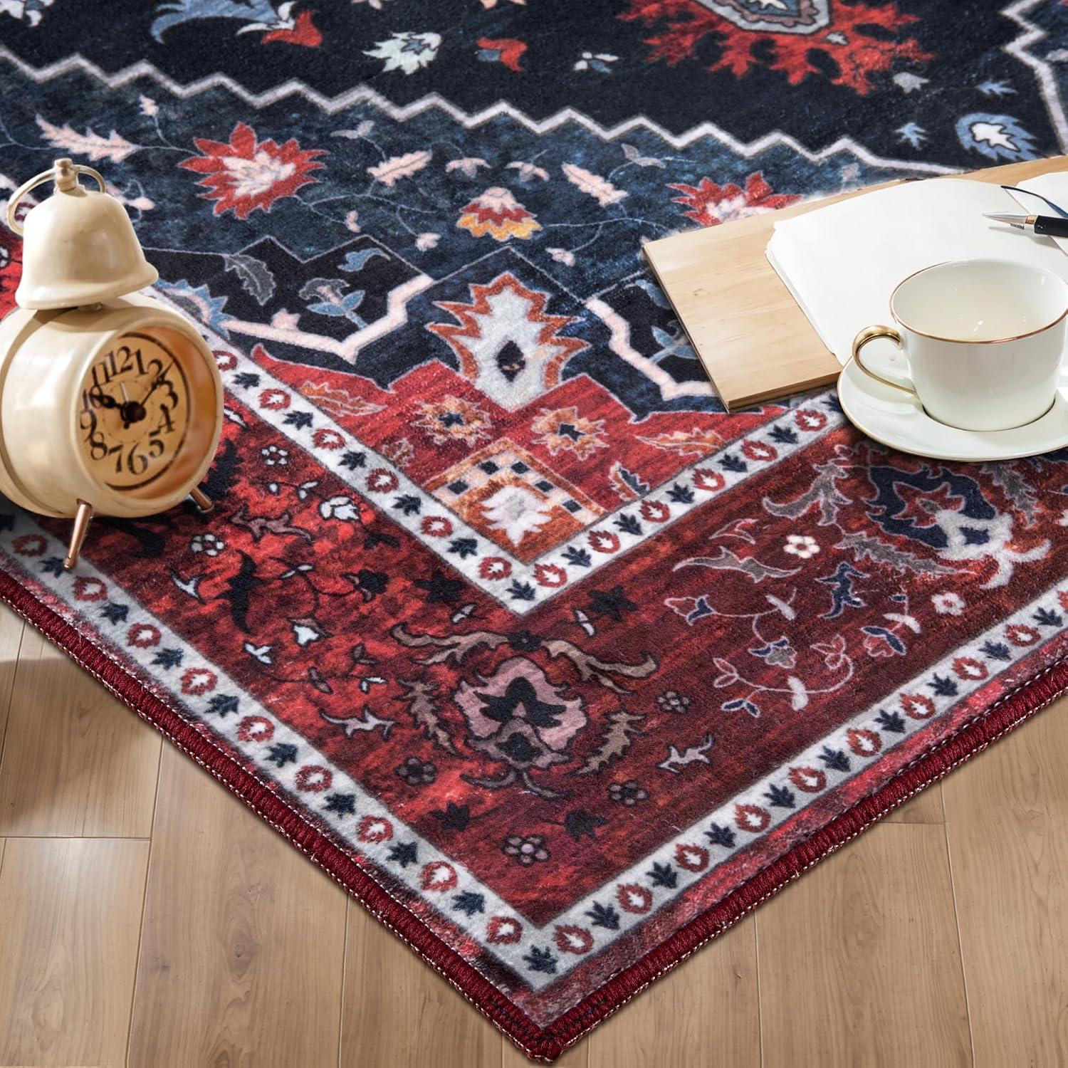 Detalle 2 de Ciicool Vintage Washable Area Rug 8'x10' 🏡