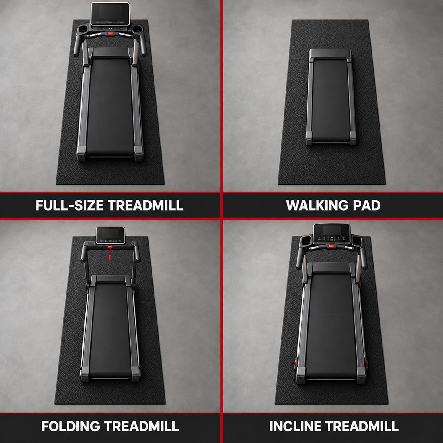 Detalle de THAILE Walking Pad Mat, Waterproof PVC Floor Protector for Fitness Equipment