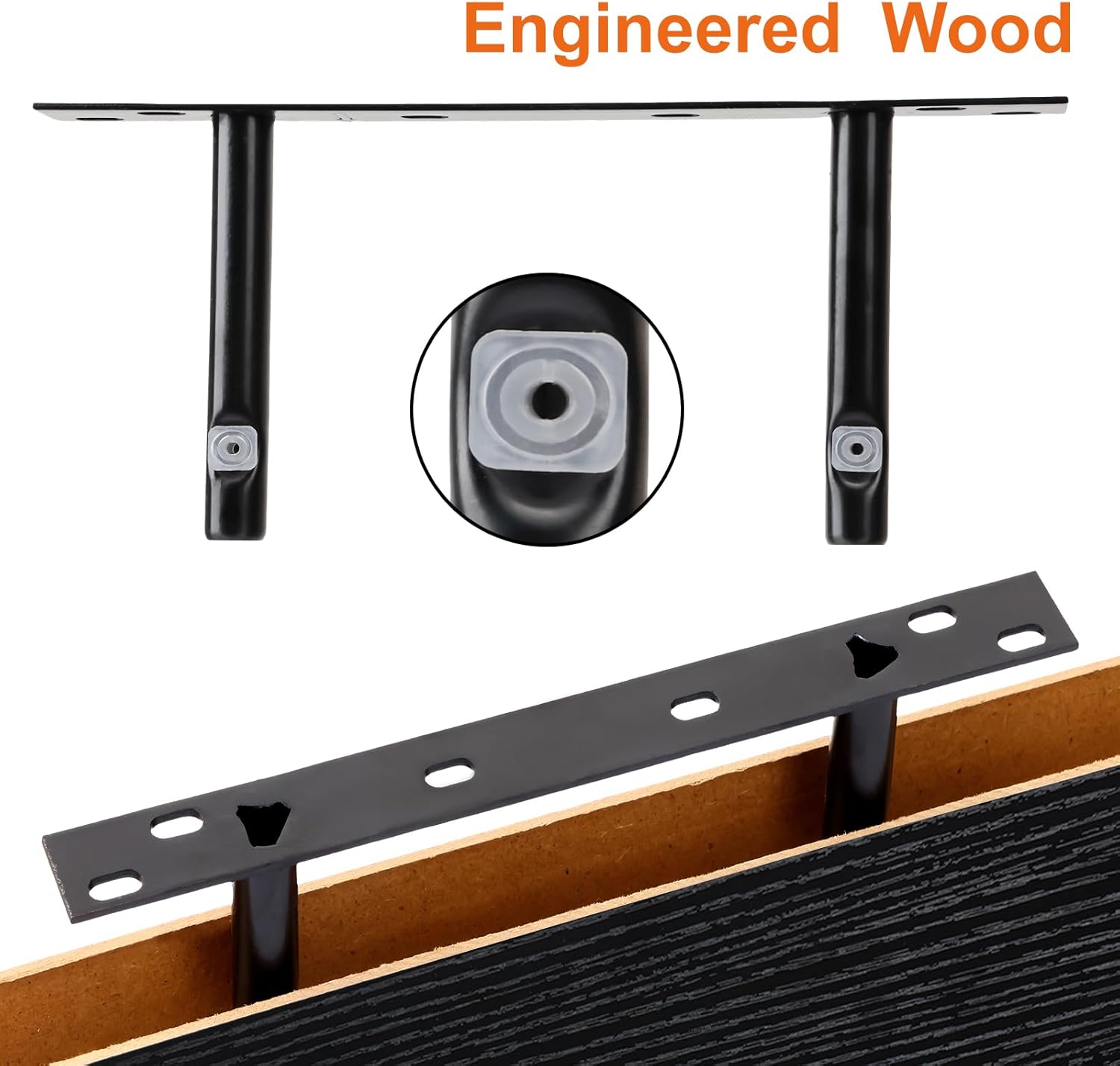 Thumbnail 3 de Fixwal Black Floating Shelves for Wall (Set of 4) — Rustic Wood Style Storage & Decor Shelves, 15.8 Inch