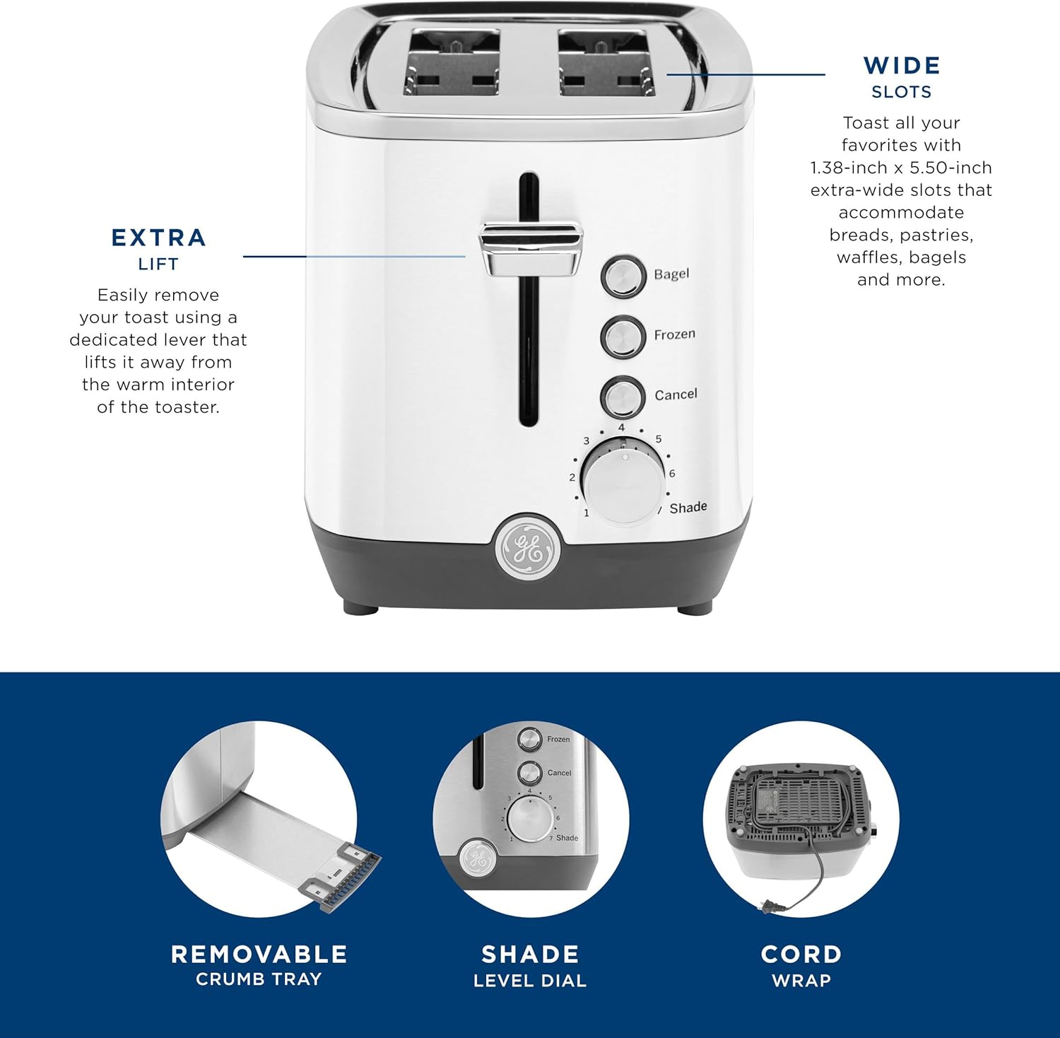 Thumbnail 4 de GE 2-Slice Toaster with Extra Wide Slots