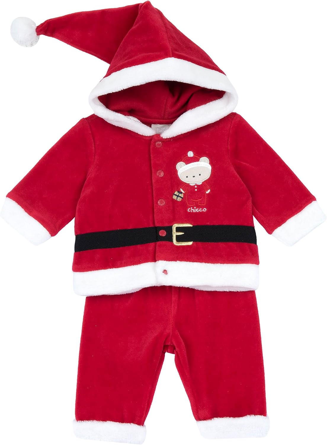 Thumbnail 5 de Ensemble Noël Chicco pour bébé 0-24 mois — velours chaud et doux avec bonnet elf