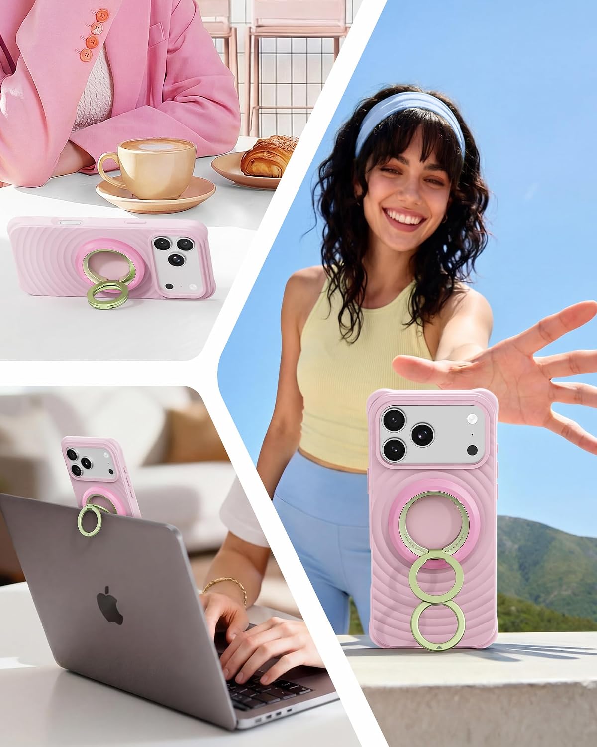 Thumbnail 3 de SYNCWIRE Magnetic Phone Ring Holder for MagSafe with 360° Rotation – Dual-Sided Magnetic Grip