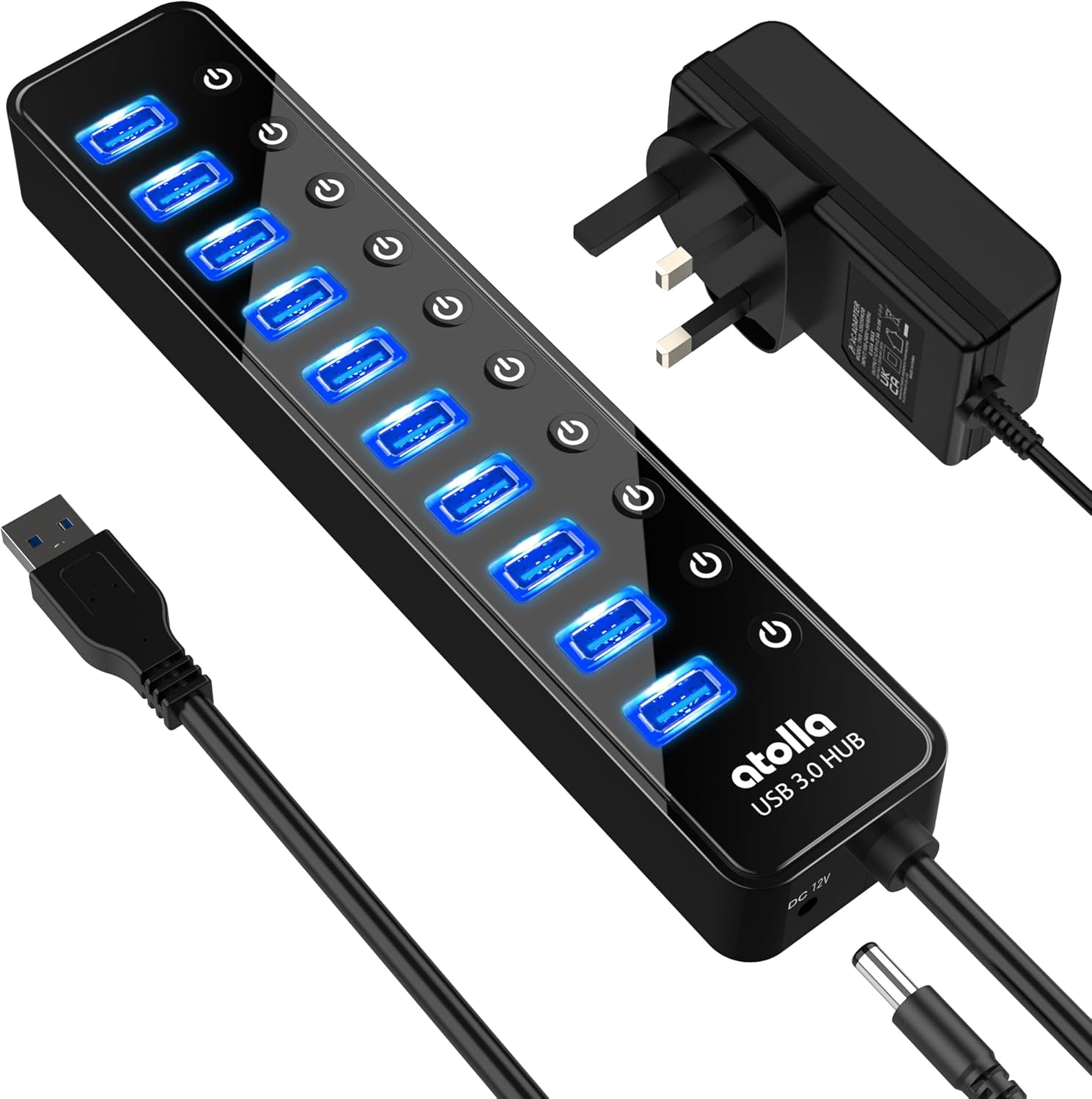 atolla 10-Port USB 3.0 Hub with Switches 🔌
