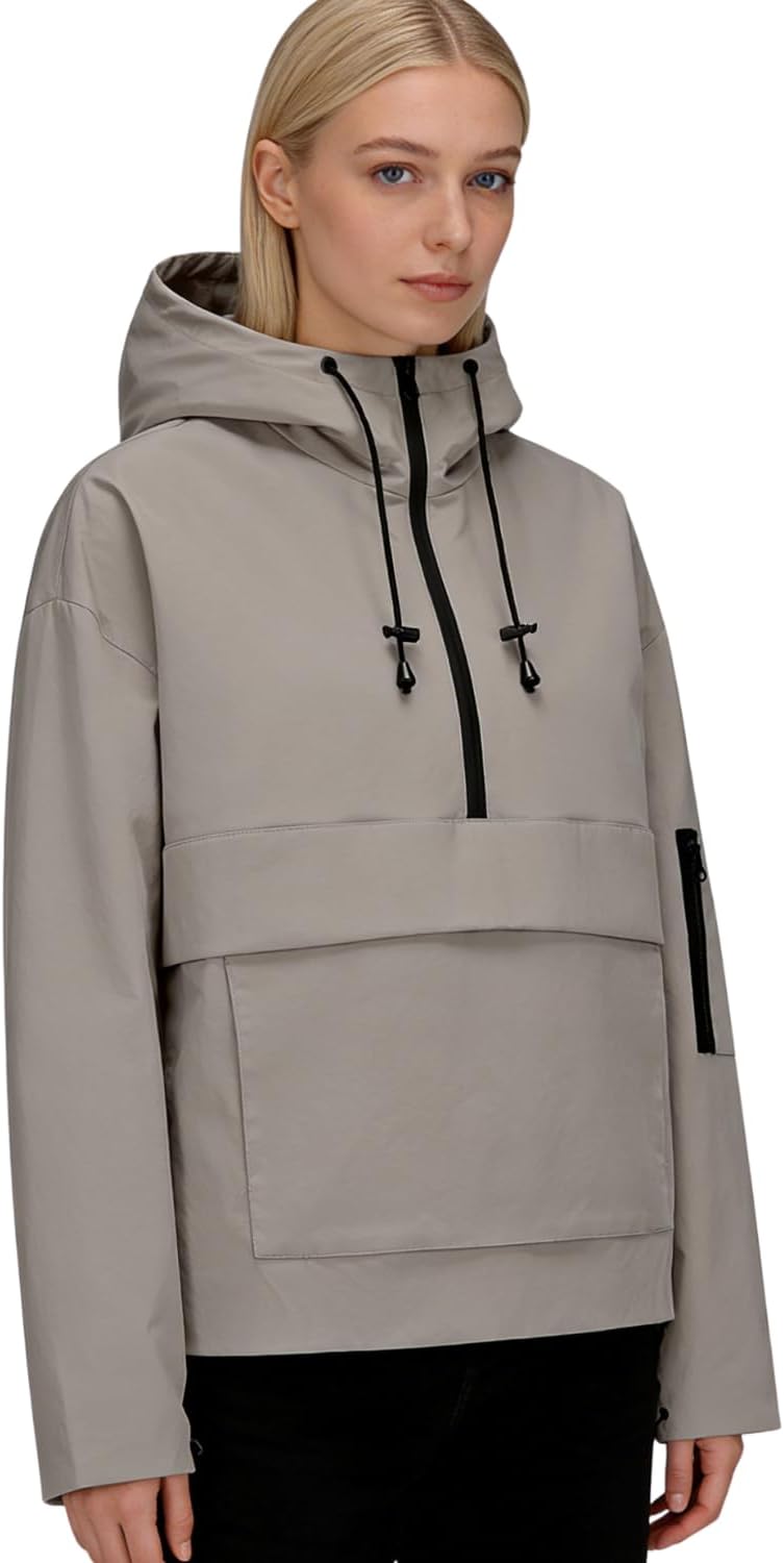 Detalle 2 de PUFFIT Damen Regenjacke mit Kapuze – Wasserdicht, winddicht und Oversized für Outdoor-Aktivitäten