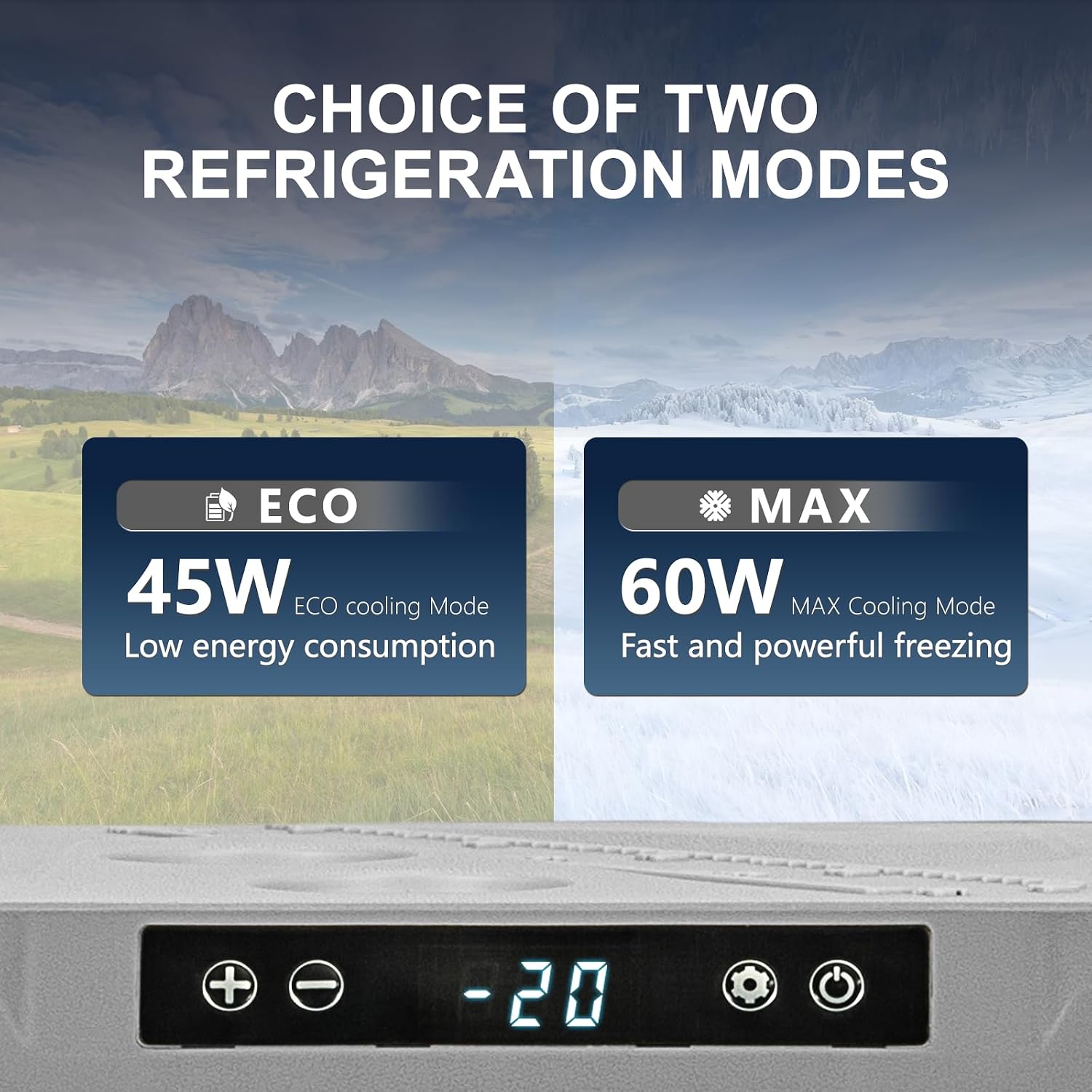 Detalle 2 de zcamp GES35 Portable Freezer, 25QT Dual-Zone 12V Car Refrigerator