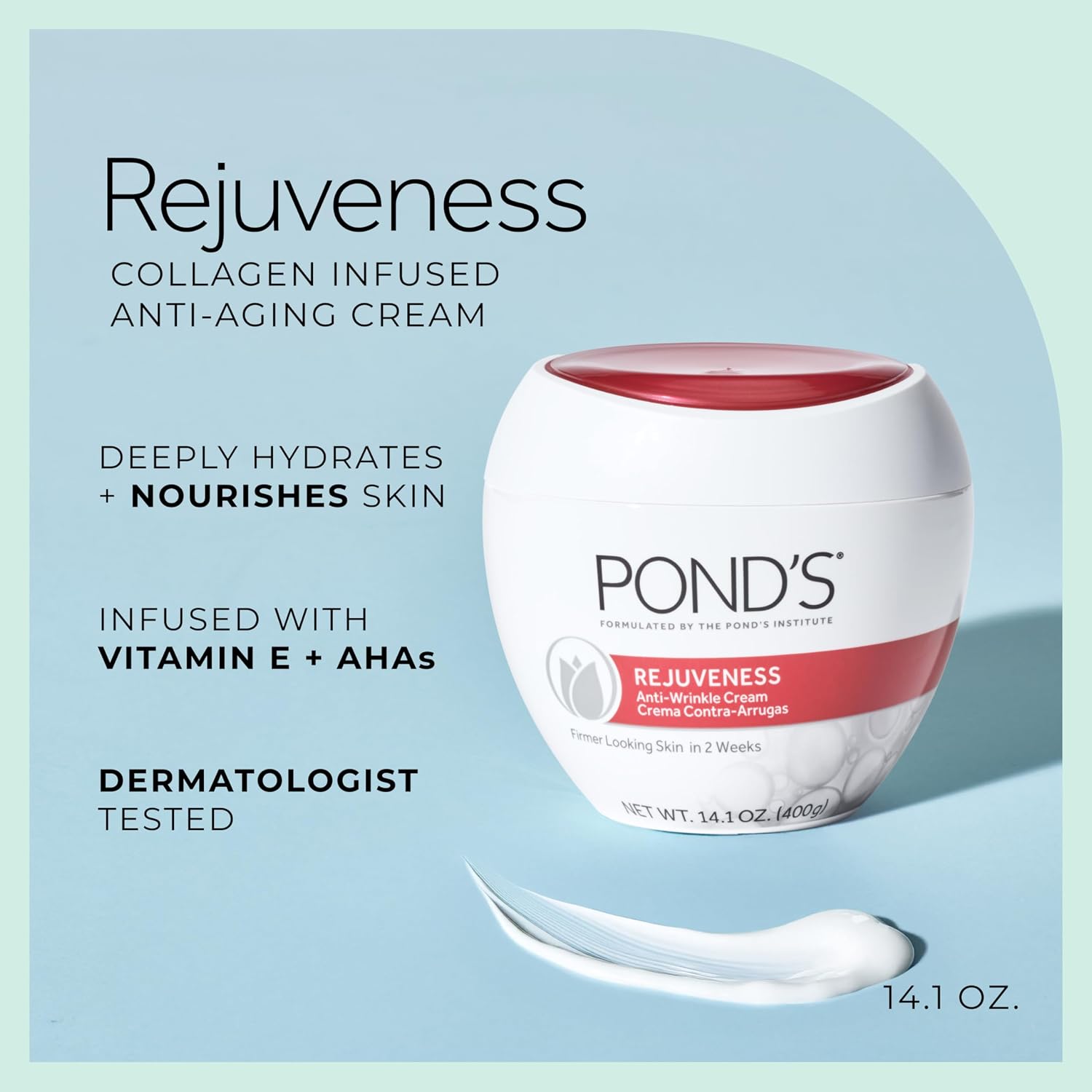 Detalle 2 de POND’S 10305210172118 Rejuveness Face Cream, 14.1 oz with AHA, Vitamin E & Collagen