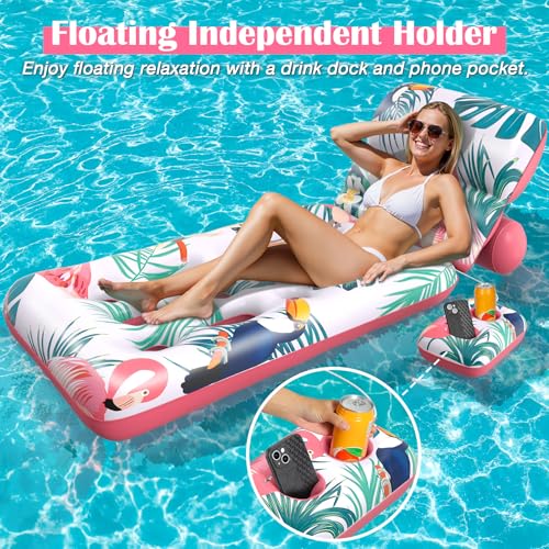 Detalle de LUVTOY Colchoneta Piscina con Respaldo Ajustable: descanso, refresco y diversión para adultos