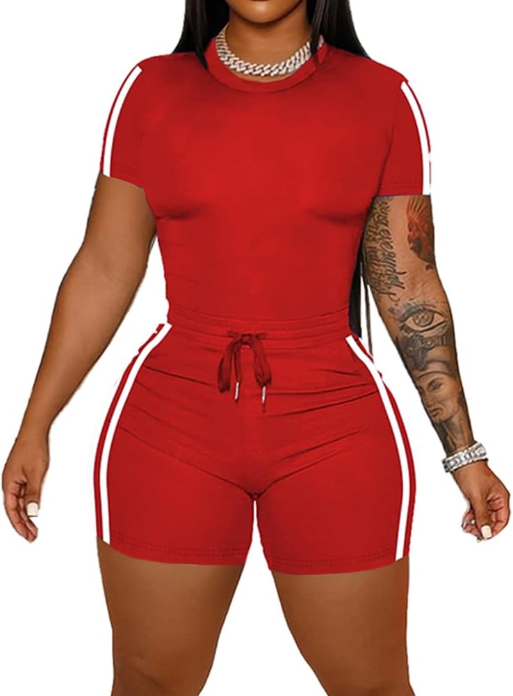 Detalle de HBQ Women’s 2 Piece Summer Sweatsuit: Short Set for Comfort and Style