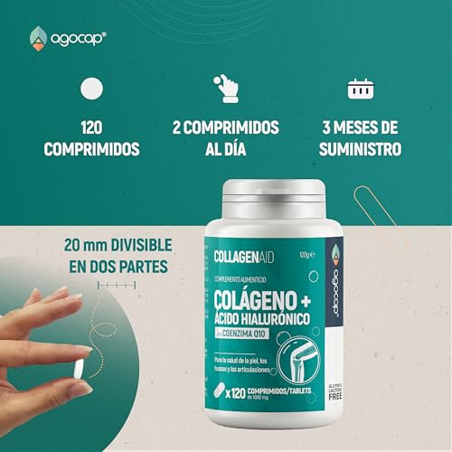 Detalle 2 de Colágeno Hidrolizado Puro + Ácido hialurónico enriquecido con Coenzima Q10 - Agocap Collagen Capsules 120