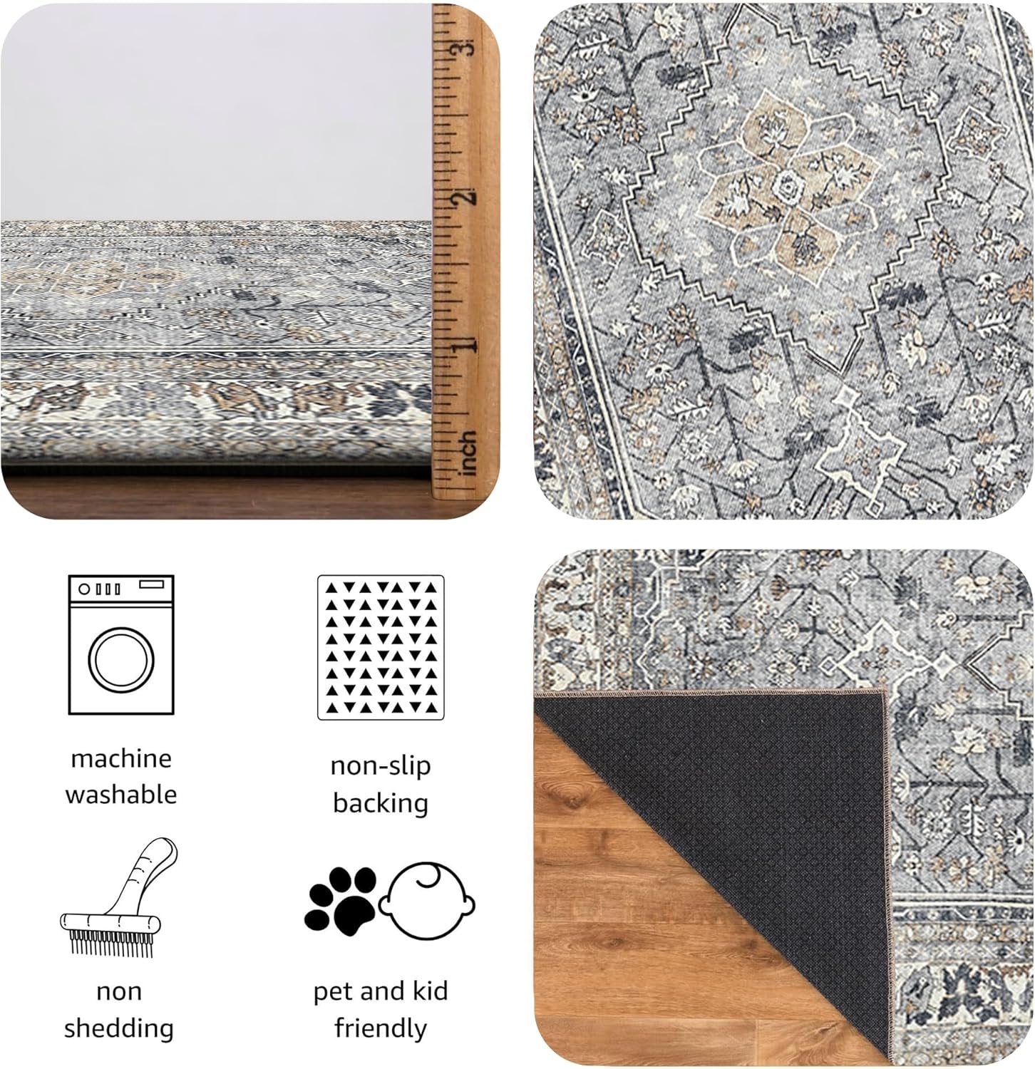 Thumbnail 6 de Keen Home Design 30"x84" Rug – Machine Washable Runner with Non-Slip Backing
