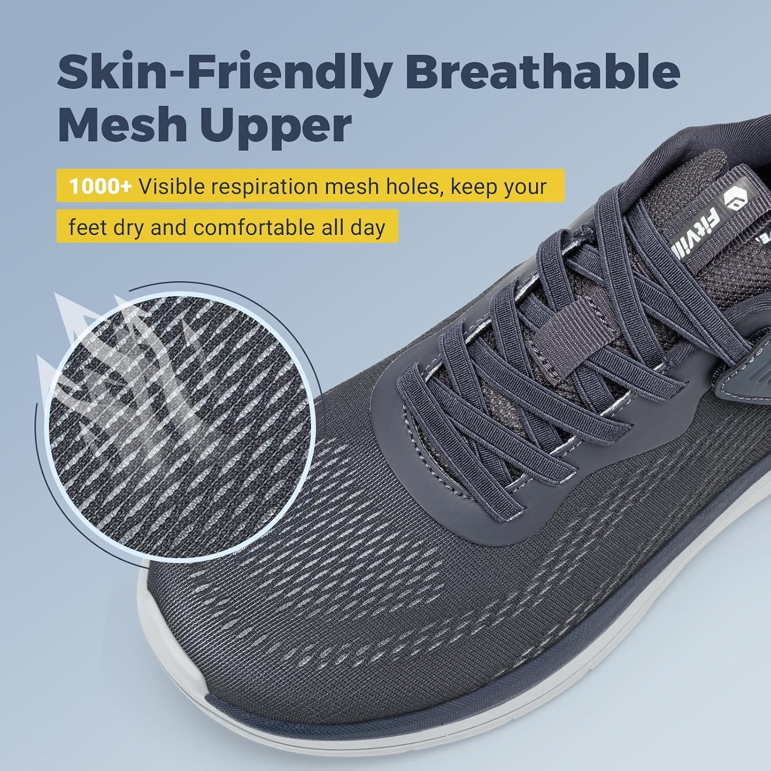 Detalle 2 de FitVille Mens Extra Wide Trainers with Arch Support — road running shoes in a wide toe fit