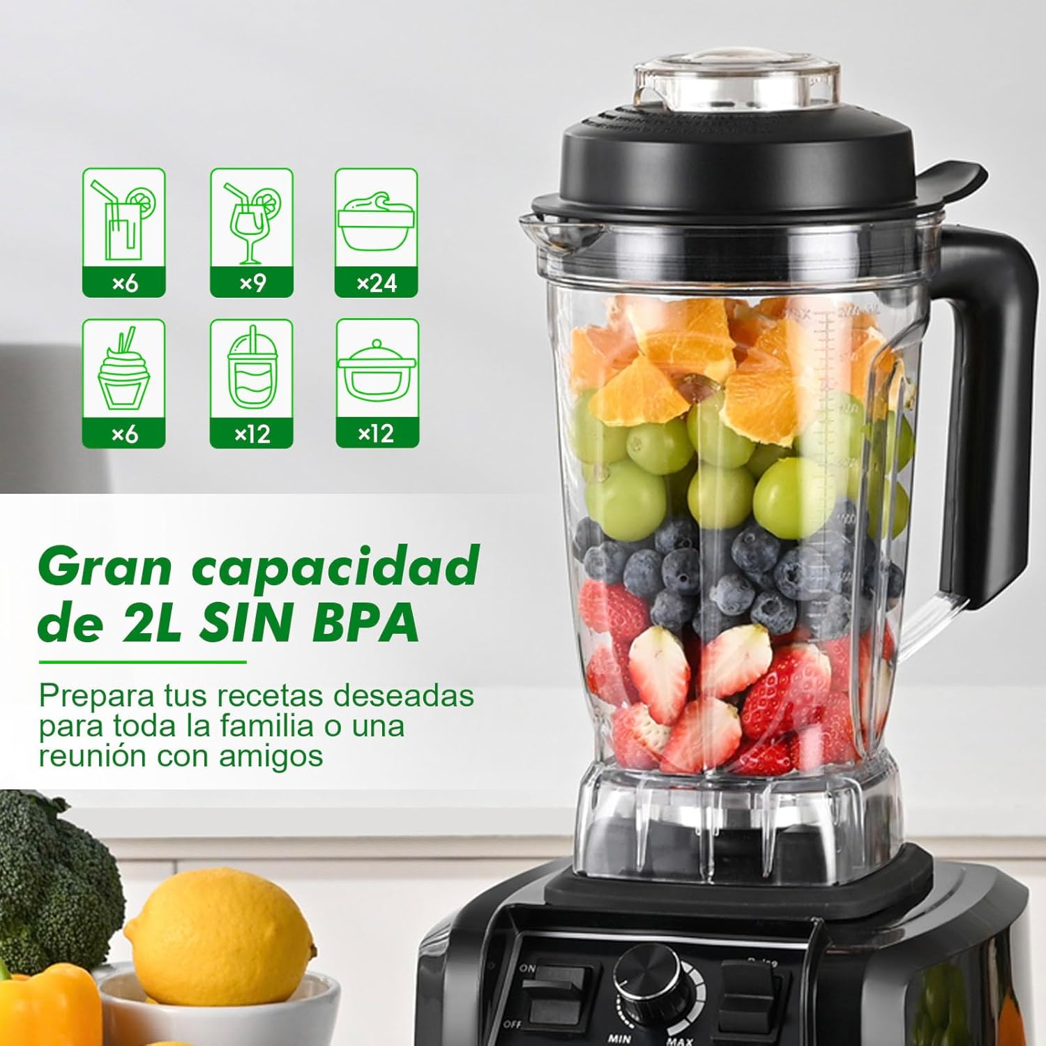 Thumbnail 1 de Kitchen in the box Batidora de vaso 1500W 2 L