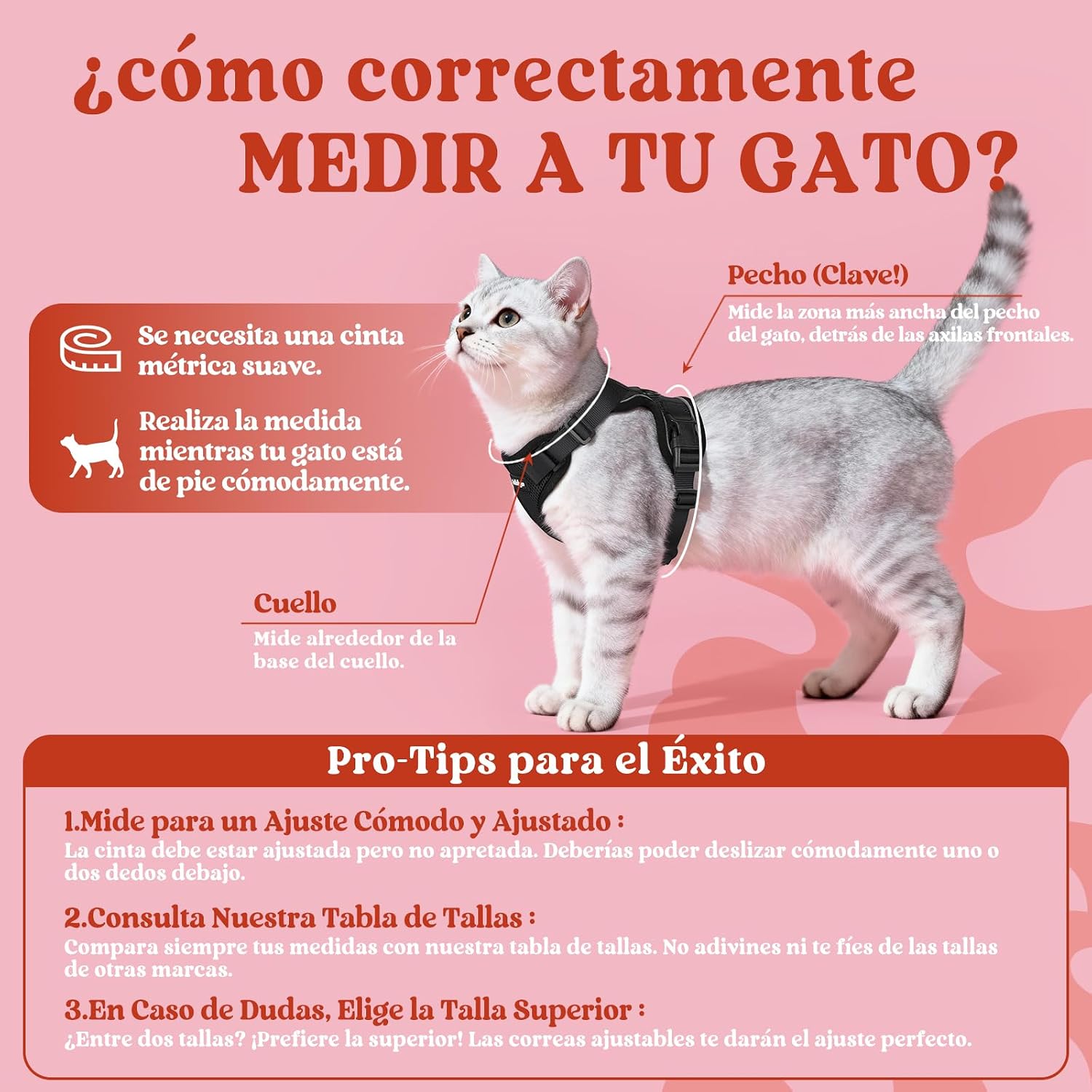 Detalle 2 de rabbitgoo Arnes para Gatos Antiescape XS 150 cm