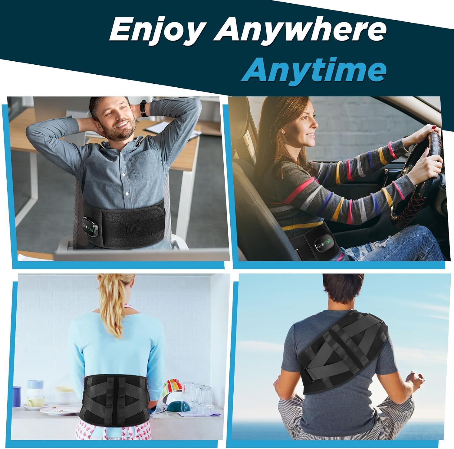 Thumbnail 6 de EDIFOLLY Cordless Heating Pad with Vibration, 5 Heat Levels and Adjustable Belt
