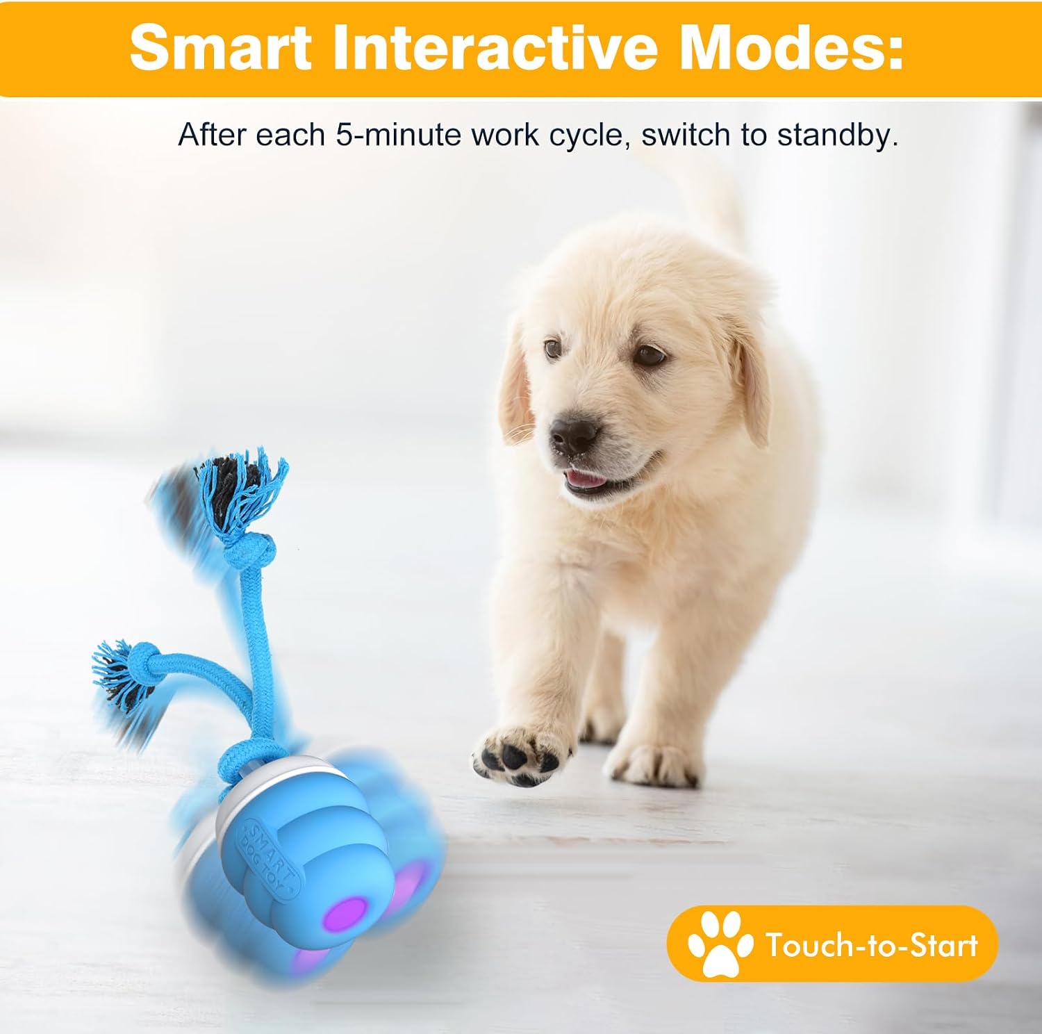 Detalle de PUHOHUN Interactive Dog Toys: Smart Automatic Moving Ball for Small to Medium Dogs