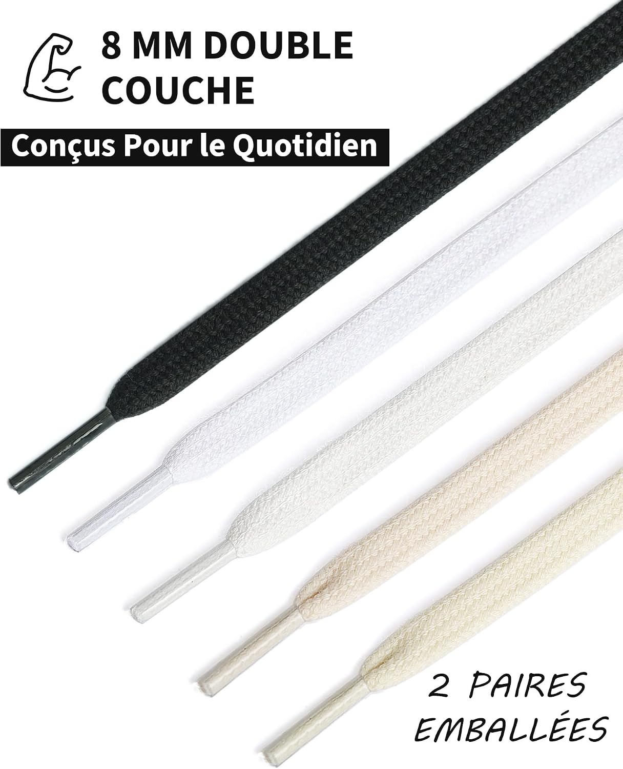 Detalle de Stepace Lacets plats coton 8 mm