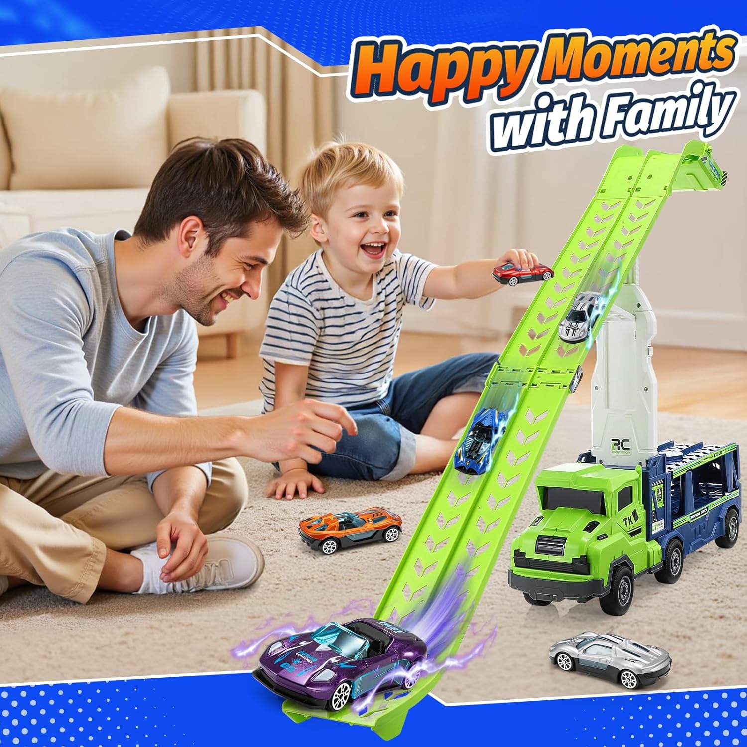 Detalle de EUTOYZ 46-inch race track toy cars for ages 3–6