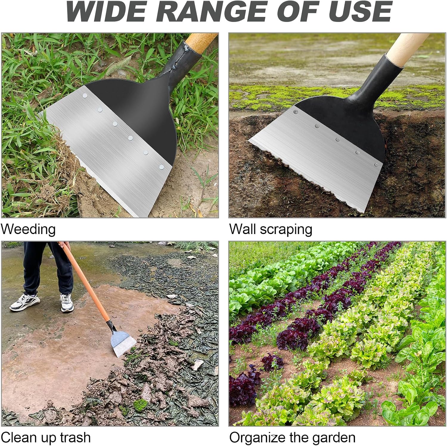 Thumbnail 6 de OFFCUP Pala per la pulizia del giardino da 20 cm in acciaio, multifunzionale per diserbo e lavori all’aperto
