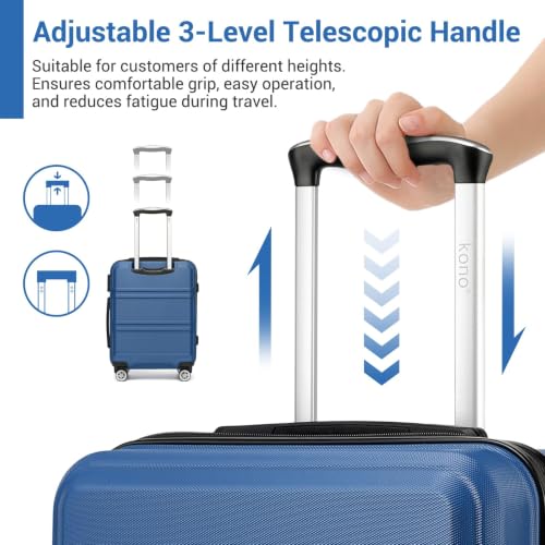 Thumbnail 10 de Kono 55x40x20cm Cabin Suitcase ABS+PC Hard Shell 20" Carry On
