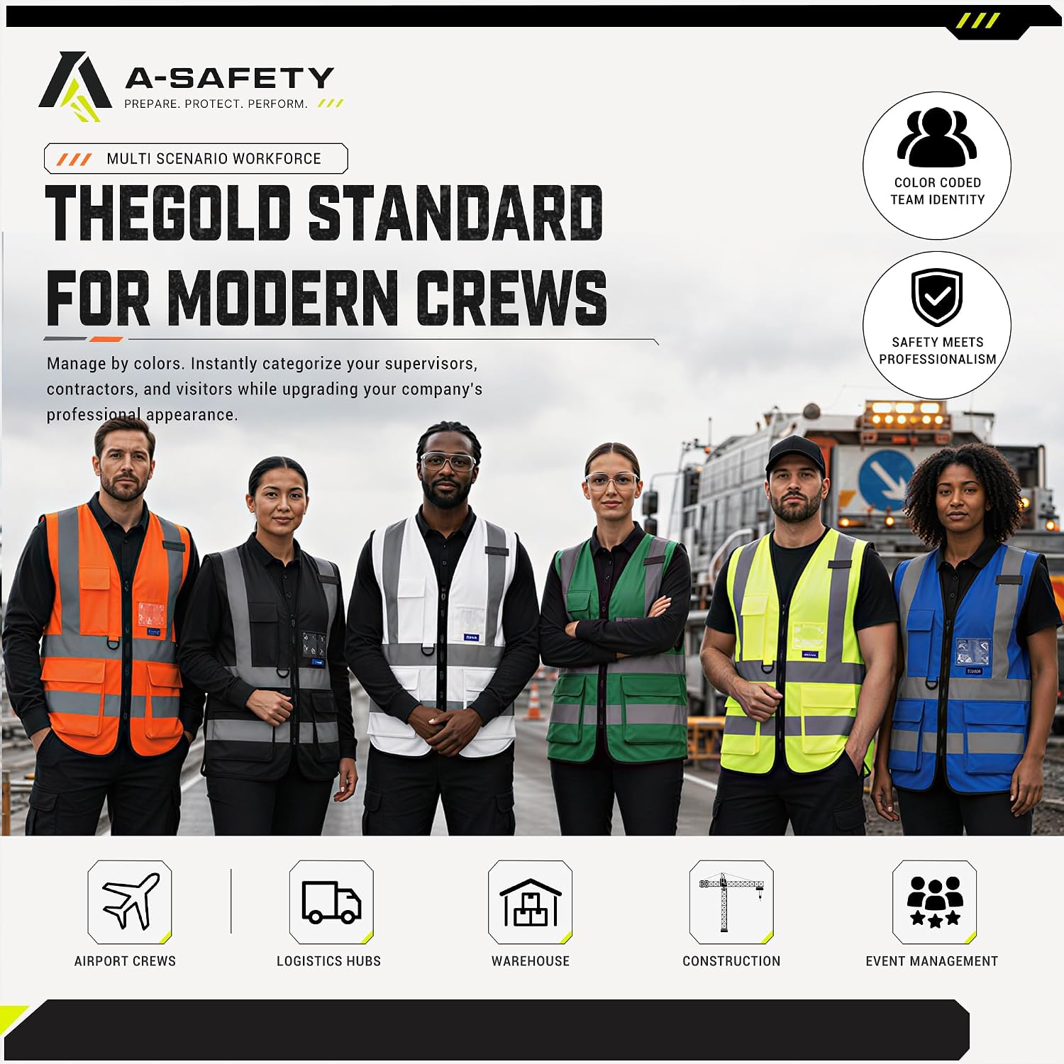 Detalle 1 de A-SAFETY Orange X-Small High-Visibility Work Vest with 7 Pockets