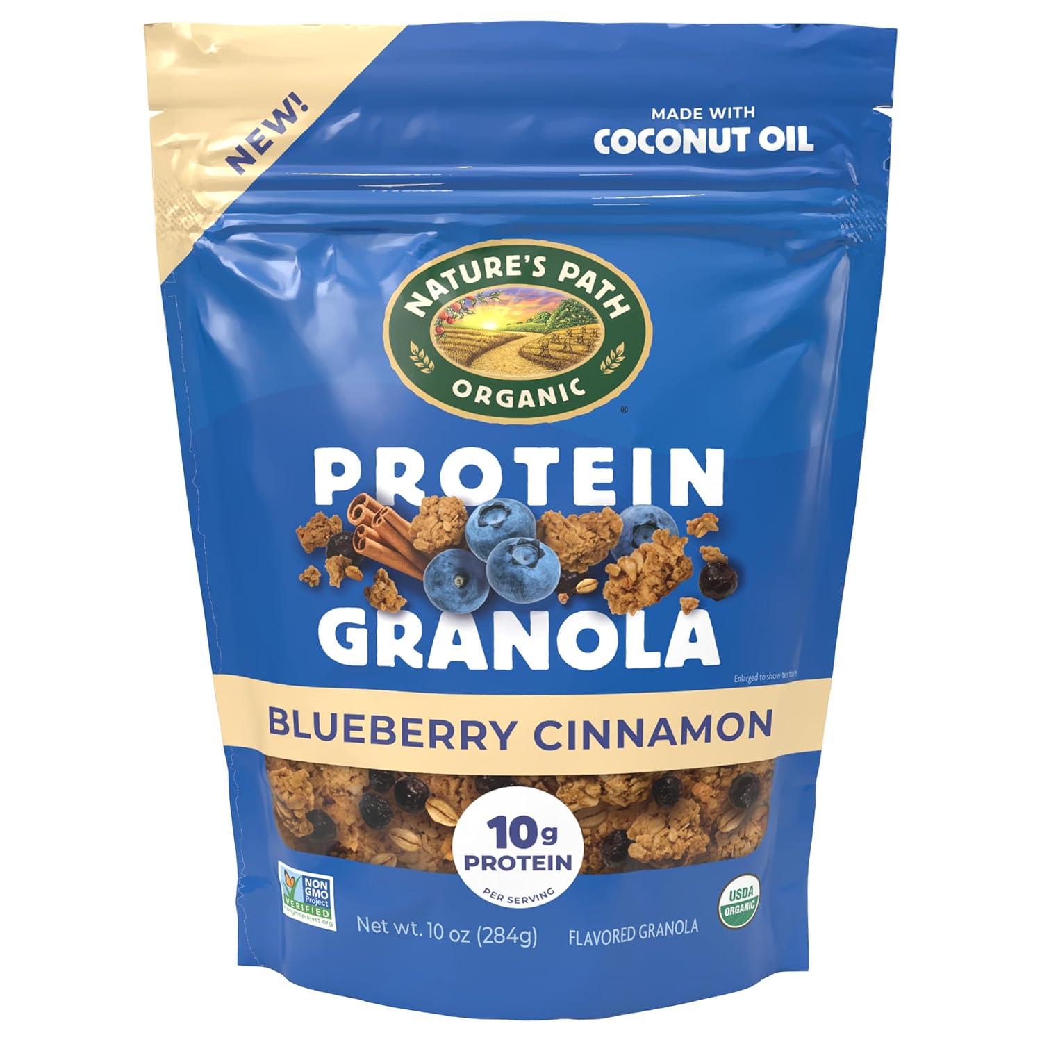 Detalle de Nature's Path 25141U Organic Blueberry Cinnamon Protein Granola, 10 oz, 6-Pack