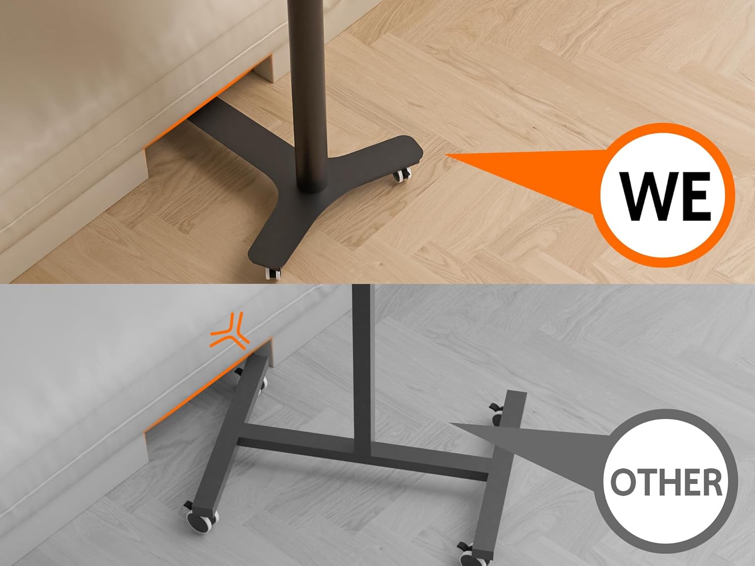 Thumbnail 6 de WalkingdesK Beistelltisch C-Form höhenverstellbar Schwarz