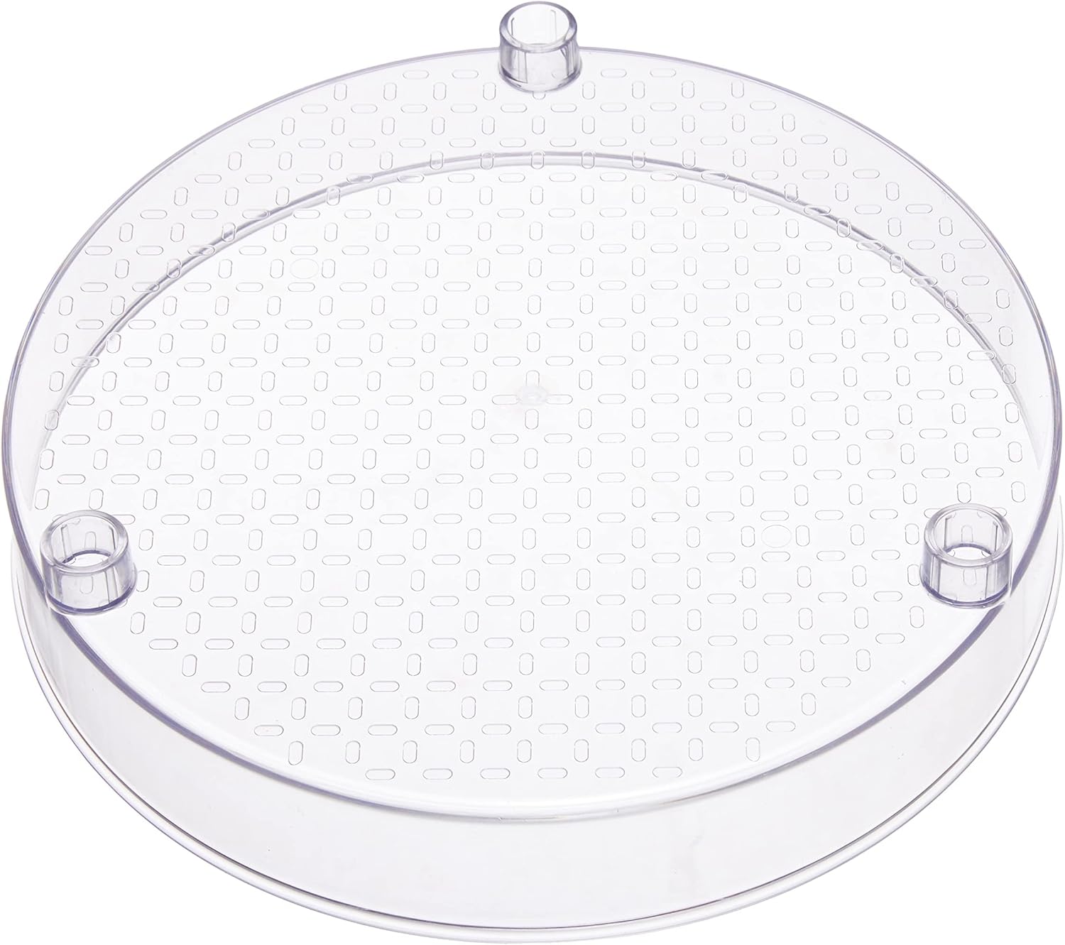 Detalle de Amazon Basics Drehregal Lazy Susan, 2 Ebenen, Transparent, 22,9 cm – kompakte Küchenorganisation