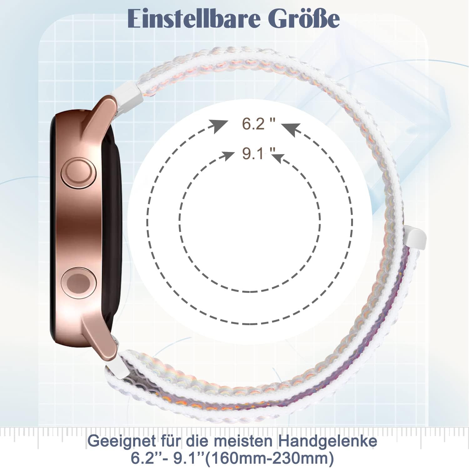 Thumbnail 2 de Vodtian 20 mm Nylonarmband – kompatibel mit Galaxy Watch 7/6/5/4, FE, Pro, Classic-Varianten und Garmin Vivoactive