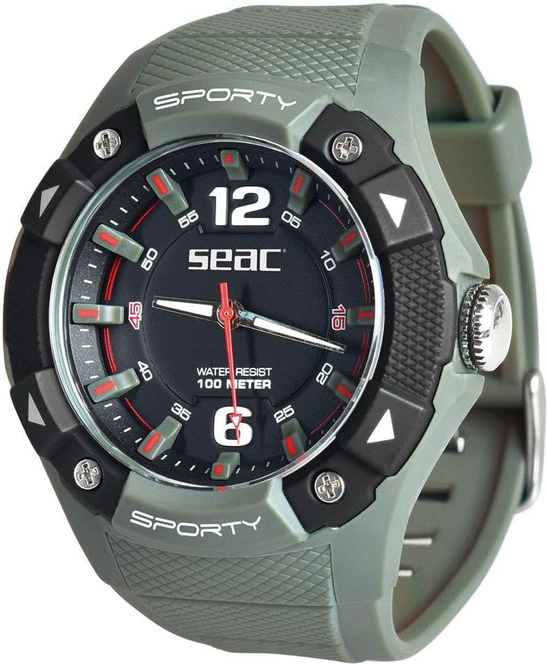 Detalle de SEAC Sporty Montre Lifestyle étanche 100 MT – Bracelet gomme adulte unisexe