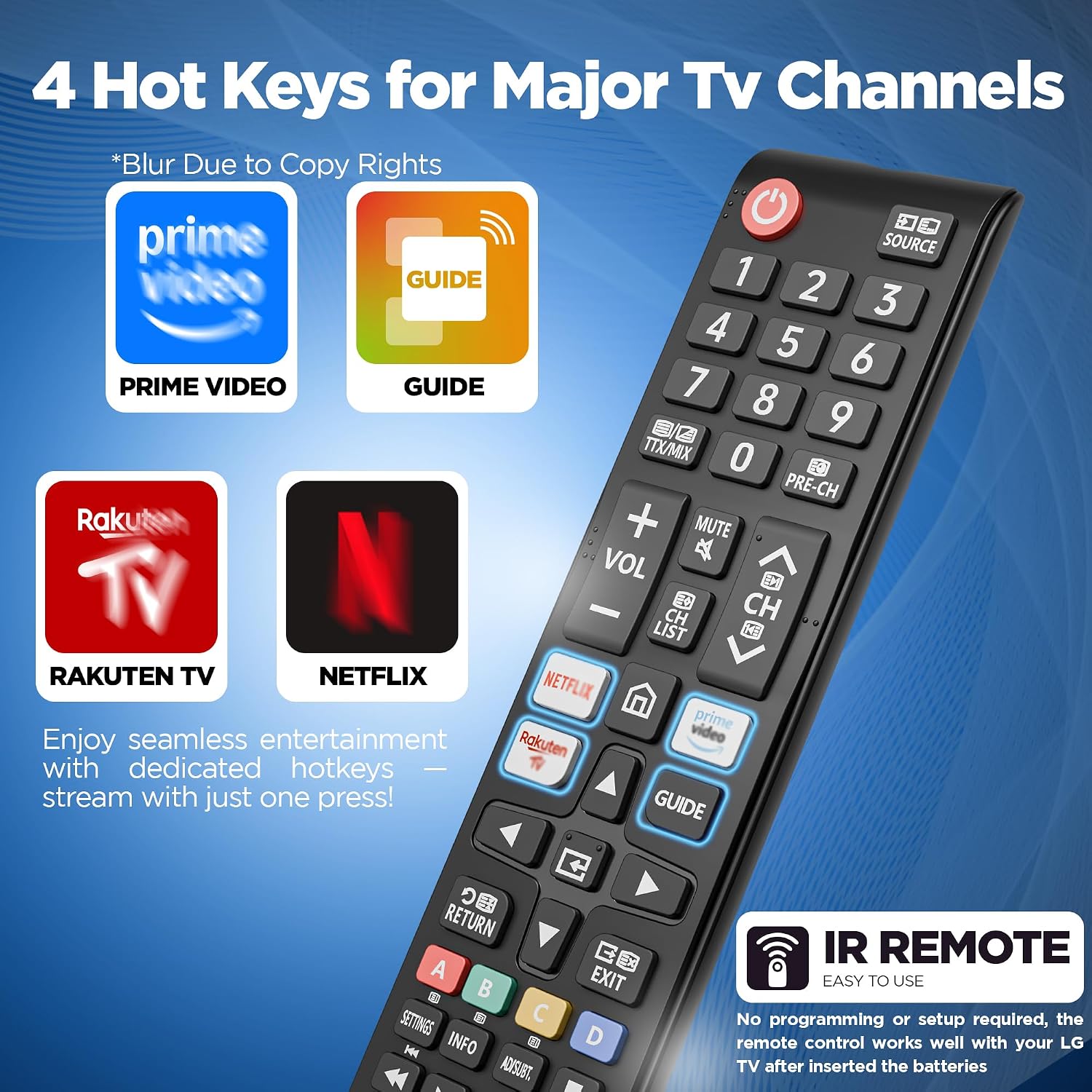 Detalle de Smart Samsung Universal TV Remote with Netflix, Prime Video & Rakuten Buttons