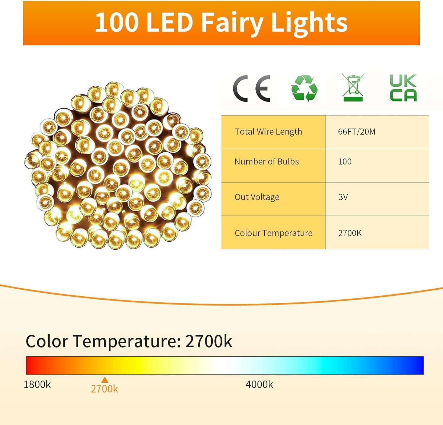 Detalle 2 de Gresonic LED‑Lichterkette 100er