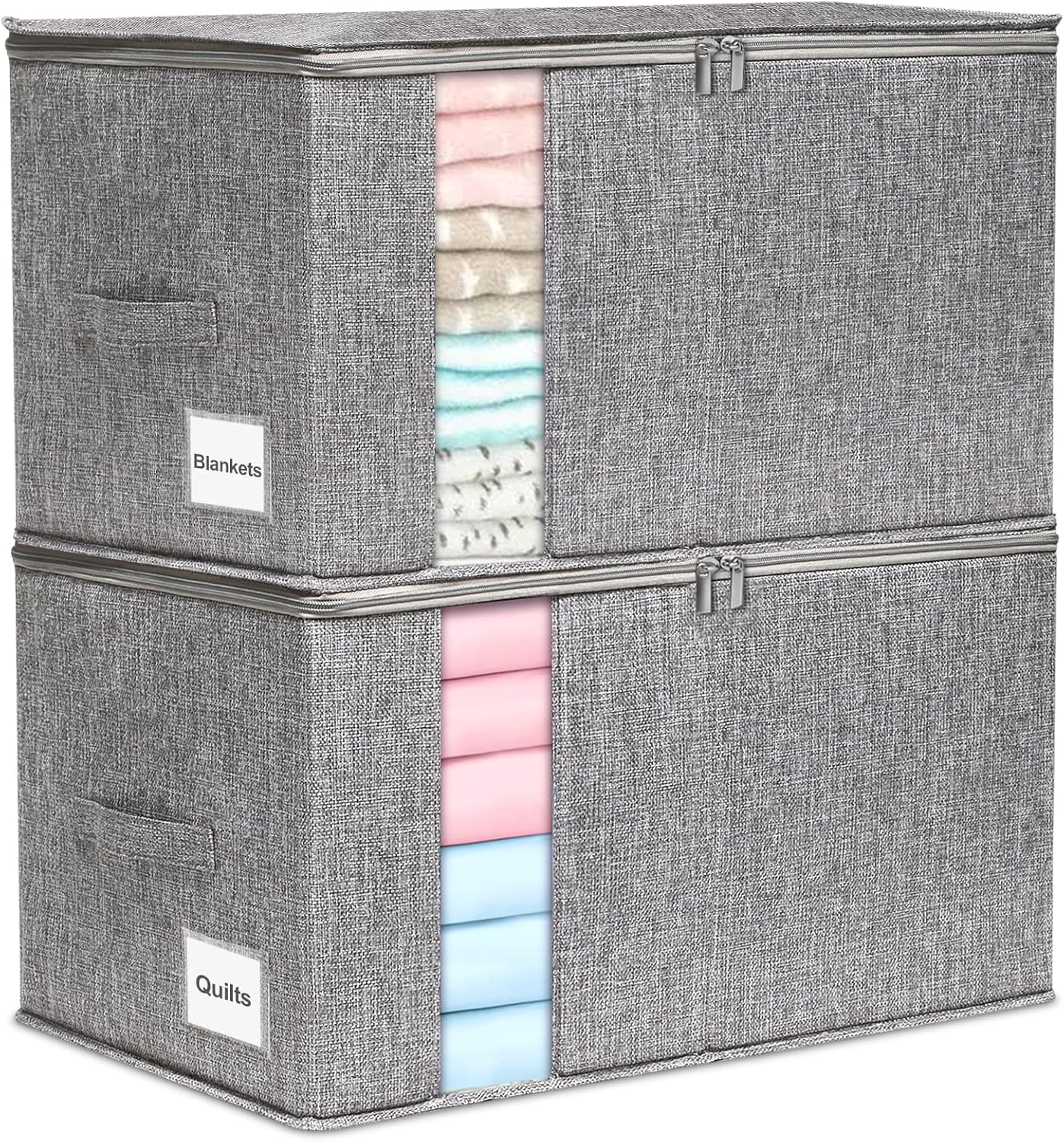 Thumbnail 6 de JUPELI 15cm Tall Under Bed Storage Box with Lid – 2 Pack, Foldable Fabric Boxes with Reinforced Sides