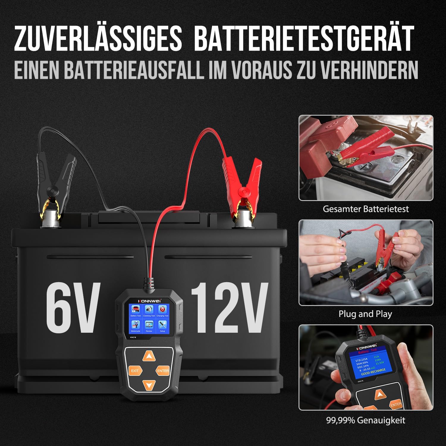 Thumbnail 1 de KONNWEI KW218 Batterietester 6V/12V