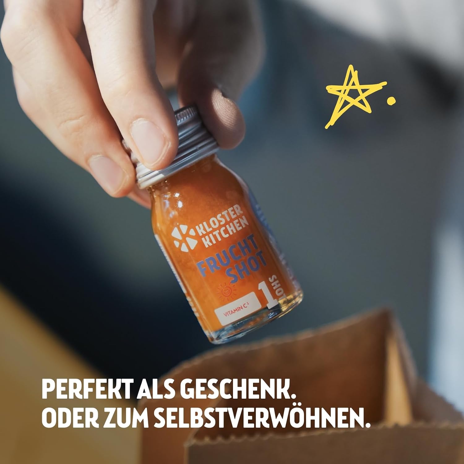 Thumbnail 6 de Bio Ingwer Shot Geschenkset mit echten Ingwerstückchen – Kloster Kitchen, 7 Flaschen á 30 ml (6 Sorten, vegan)