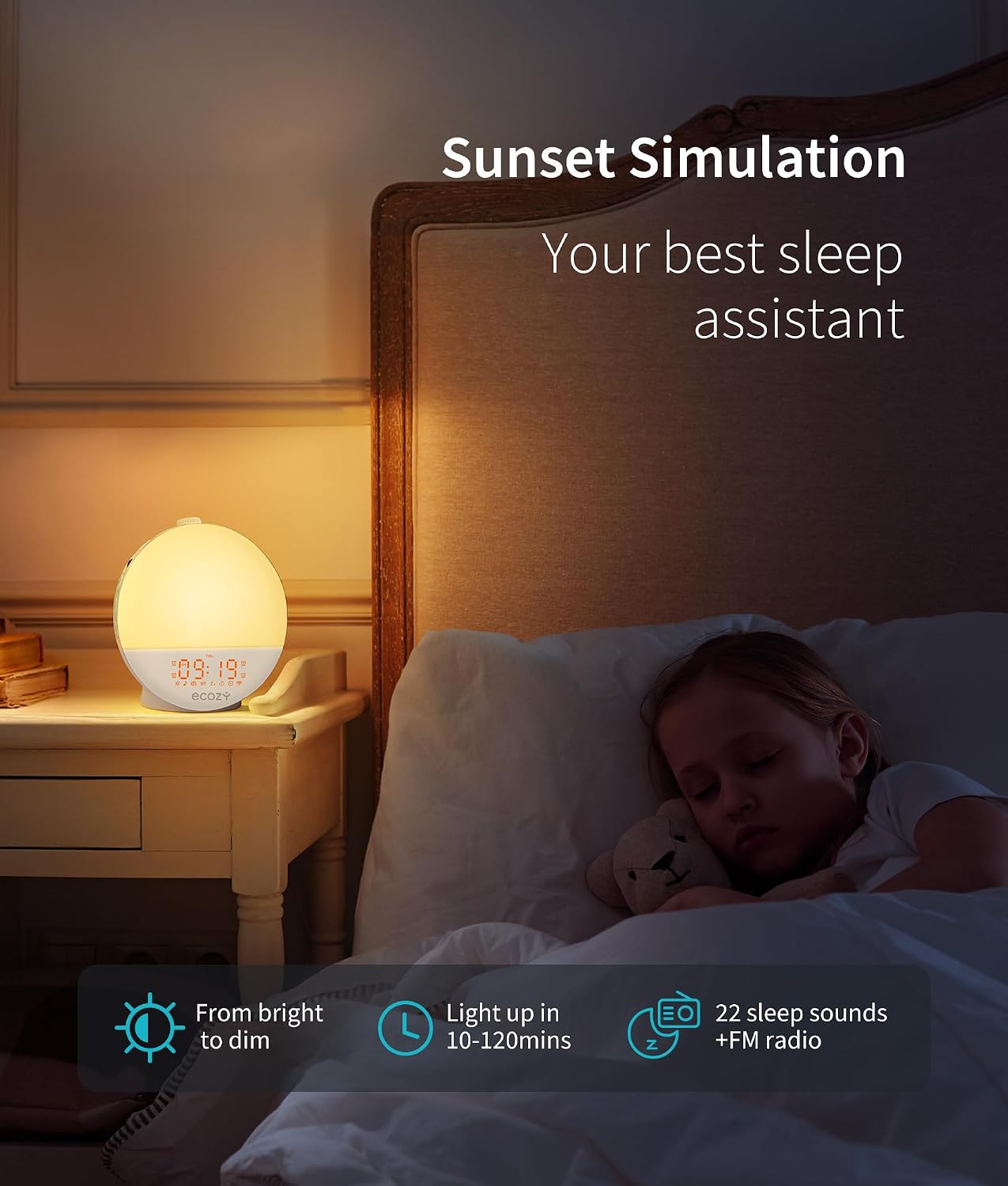 Thumbnail 6 de ecozy E80S Sunrise Alarm Clock with App Control, Sunset Simulation and FM Radio