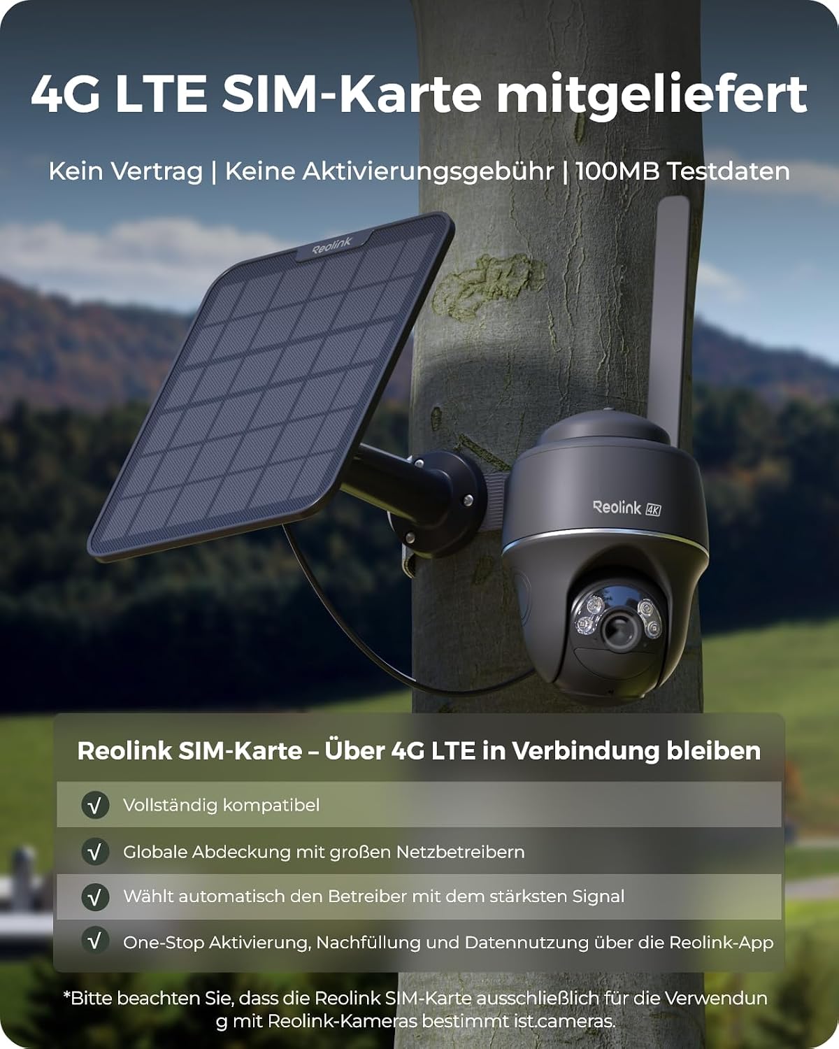 Detalle de Reolink 4K 4G LTE Außenkamera 355° PTZ Solar