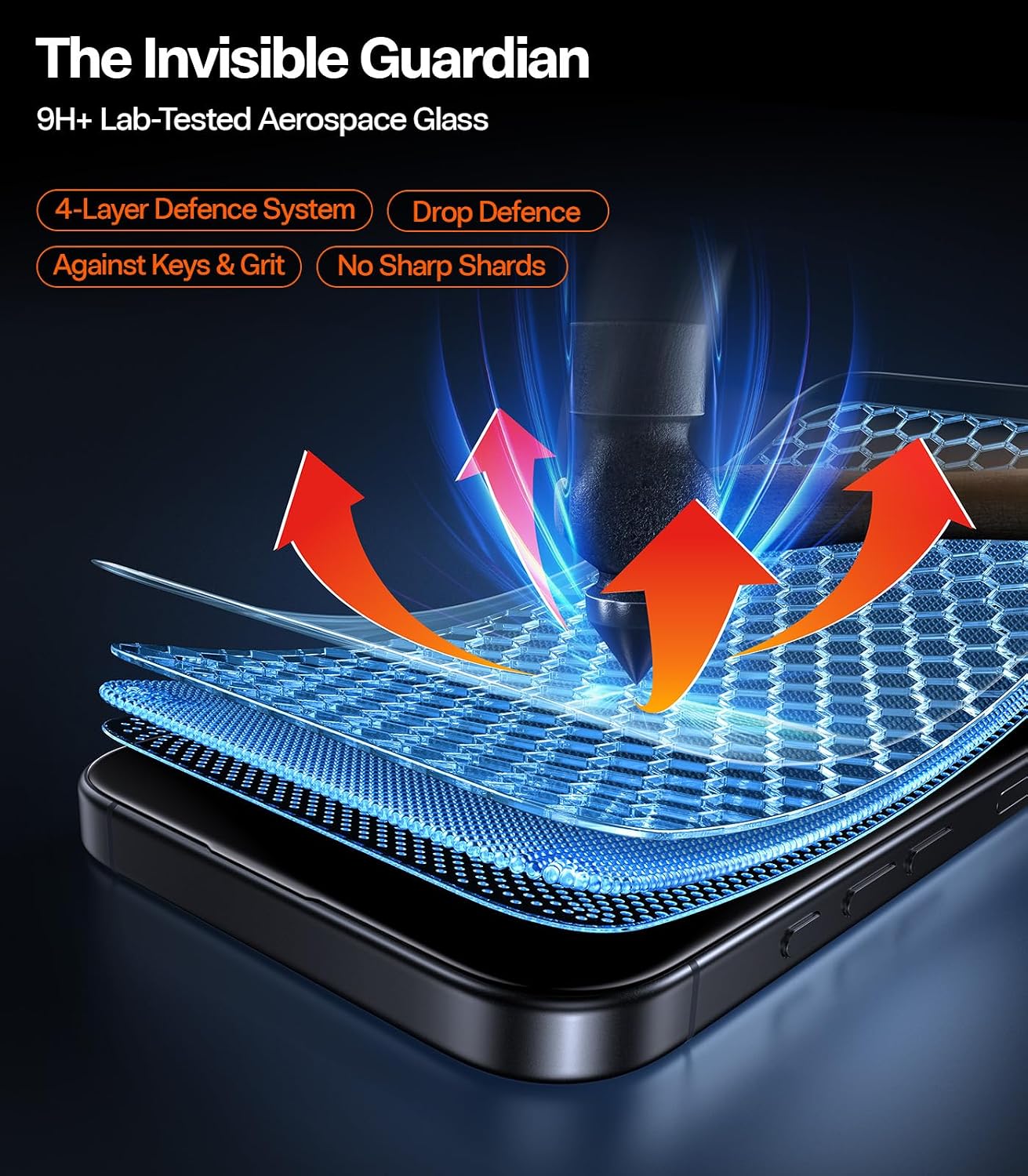 Detalle de TORRAS OrigArmor AR iPhone 17 Pro 9H+ Screen Protector