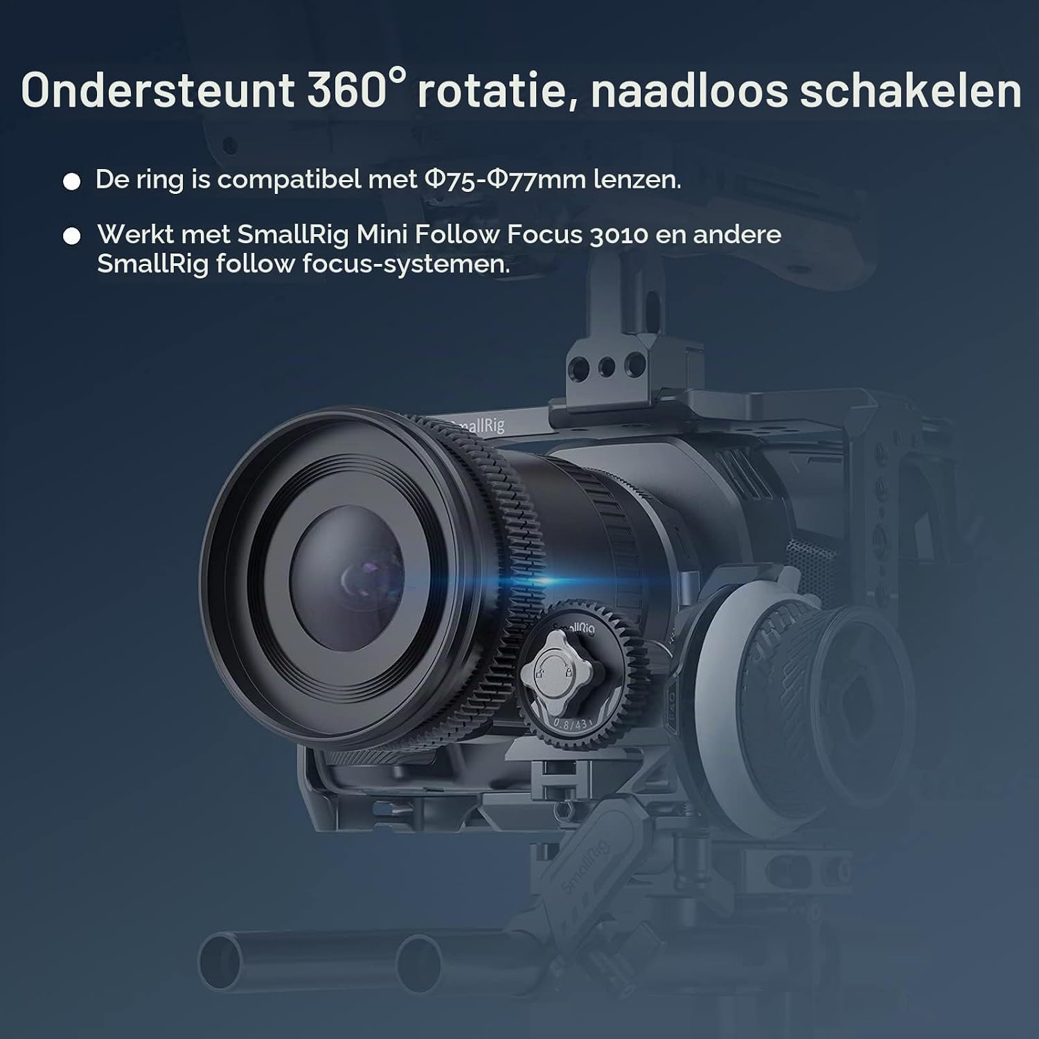 Detalle de SMALLRIG 3294 focusgear-ring voor follow focus, Φ75-77 mm, 0,8 MOD
