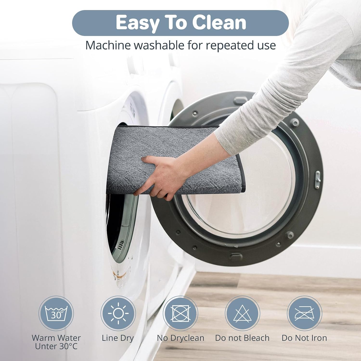 Detalle de Luvore 2 Pack Washable Dog Pee Pad 70×100cm — Absorbent, Non-Slip Training Mats for Indoor Use