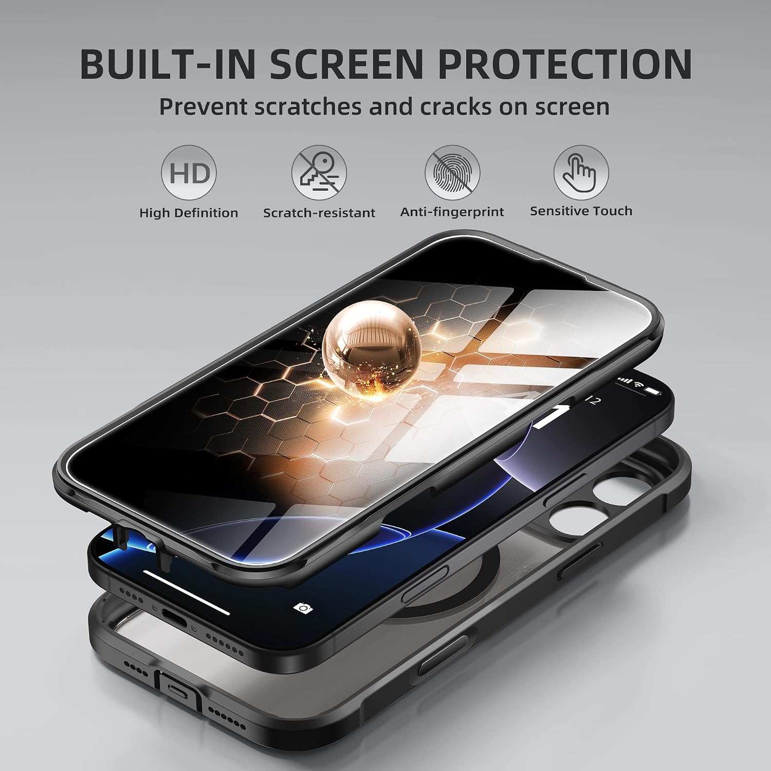Thumbnail 3 de BERFY iPhone 16 Pro Max privacy case 6.9"