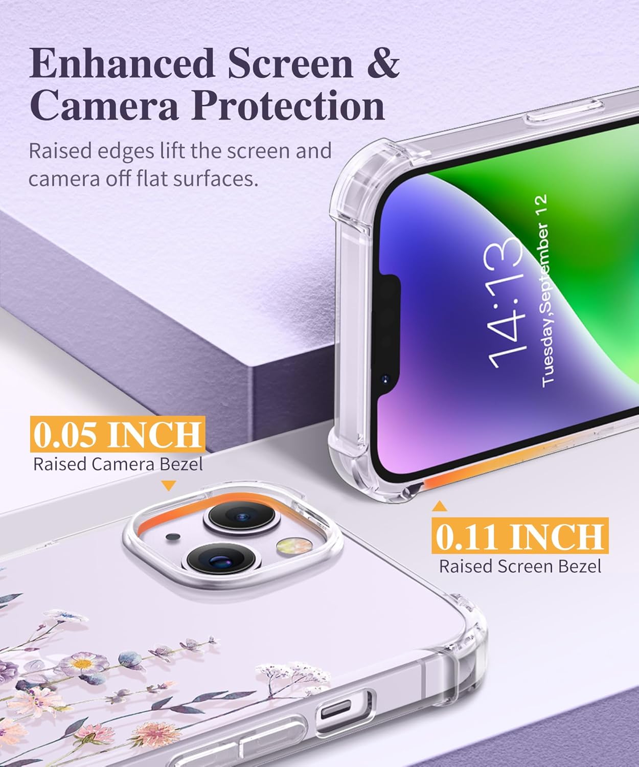 Thumbnail 4 de GVIEWIN iPhone 14 6.1-inch Case (2022) with tempered glass screen protector & camera lens protector
