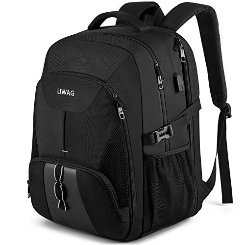 Detalle de LIWAG Mochila Hombre Grande 50L para Portátil 17'' — Impermeable, Antirrobo y USB, Ideal para Viaje y Negocios