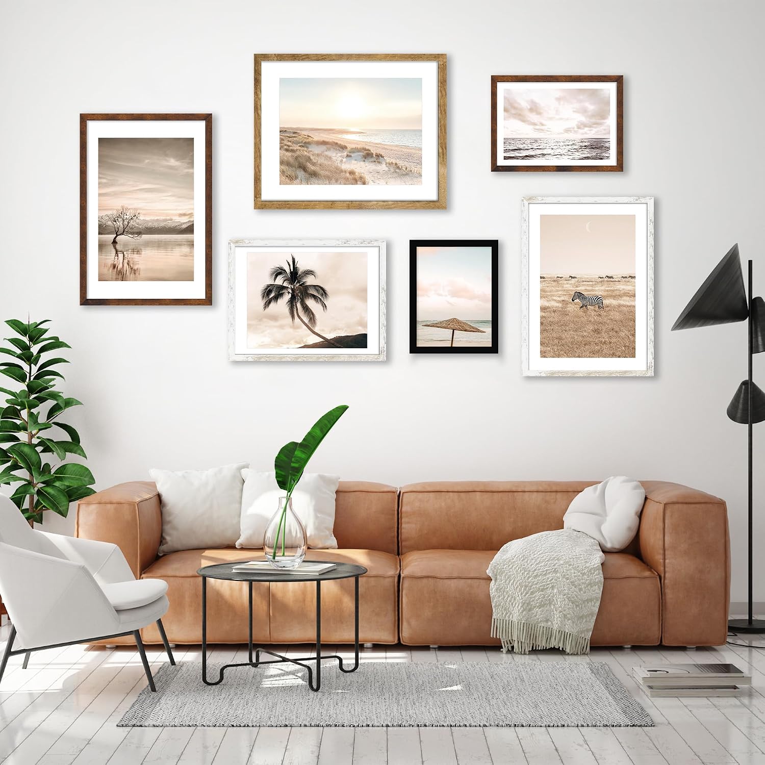 Detalle de iRahmen 24x30 Poster Frames, Set of 2 with 18x24 Mat, Distressed White