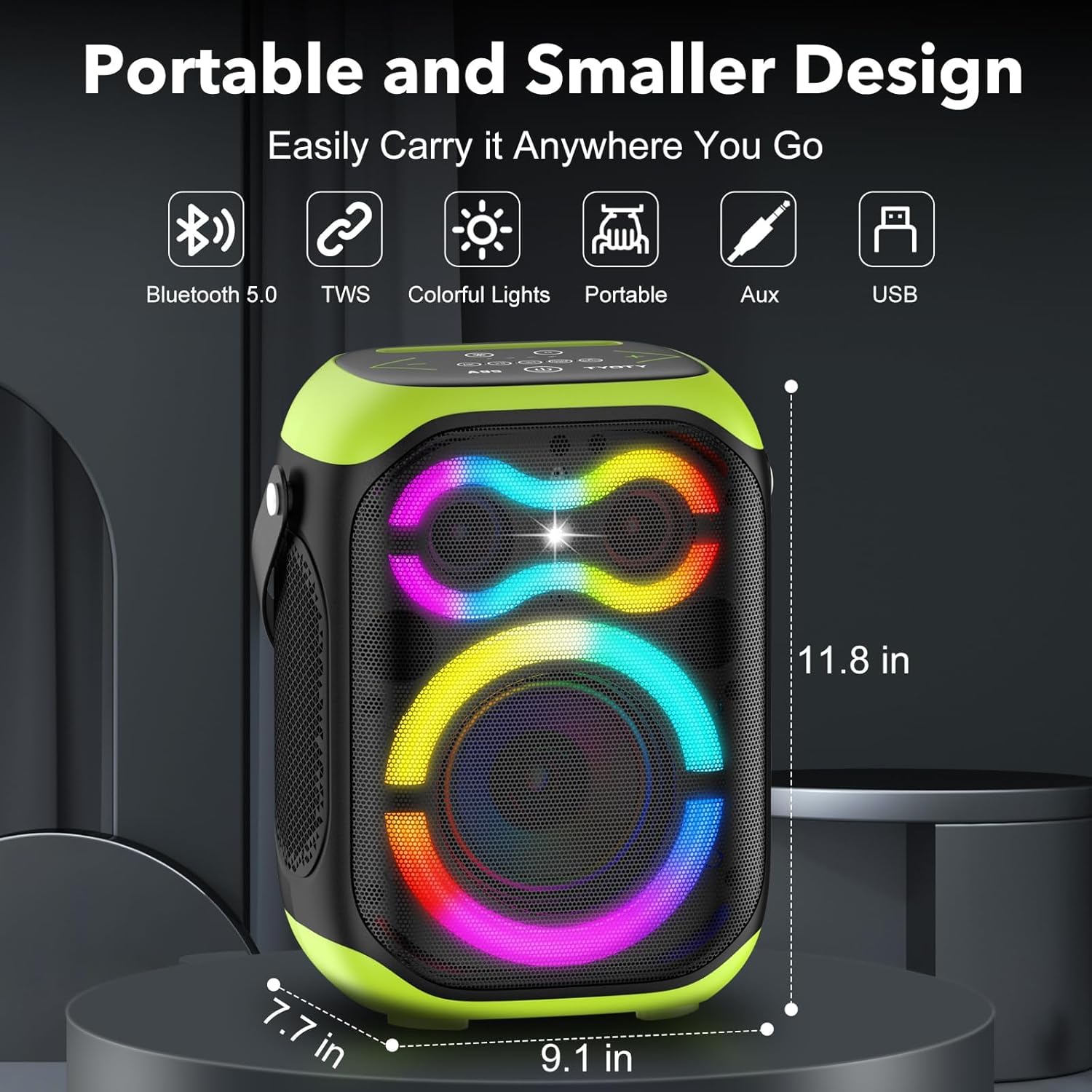 Thumbnail 2 de TYOTY A95 80W Portable Bluetooth Speaker with Subwoofer, LED Lights and TWS pairing