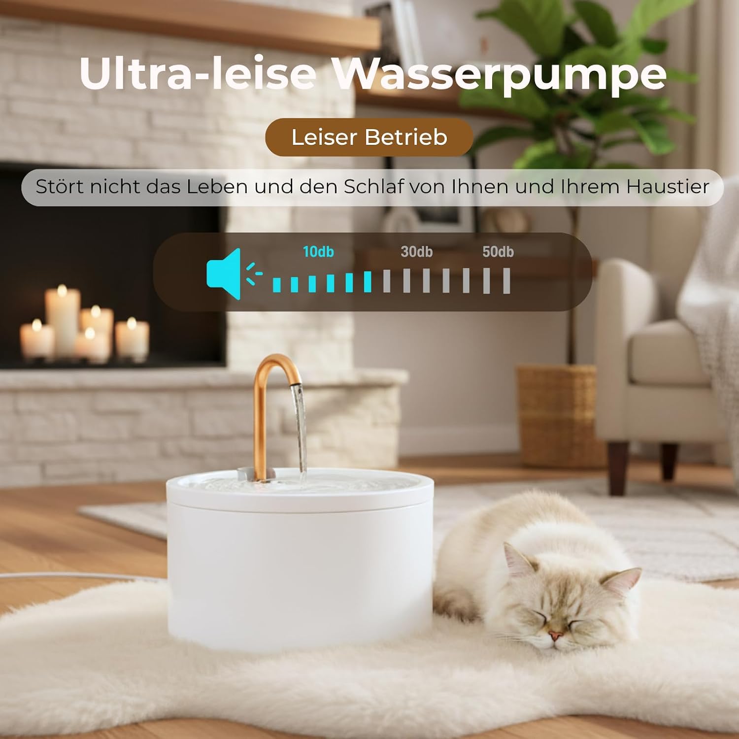 Detalle de MISFANS Katzenbrunnen Keramik 2,1 L 🐱