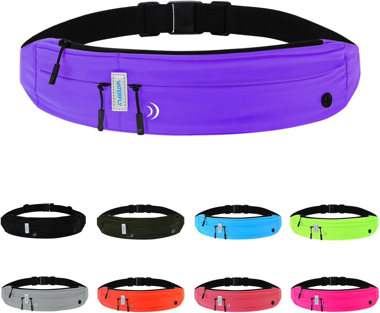 Detalle de Waterfly Running Belt Bum Bag waist pack for runners (phone holder, reflective logo, slim fit)
