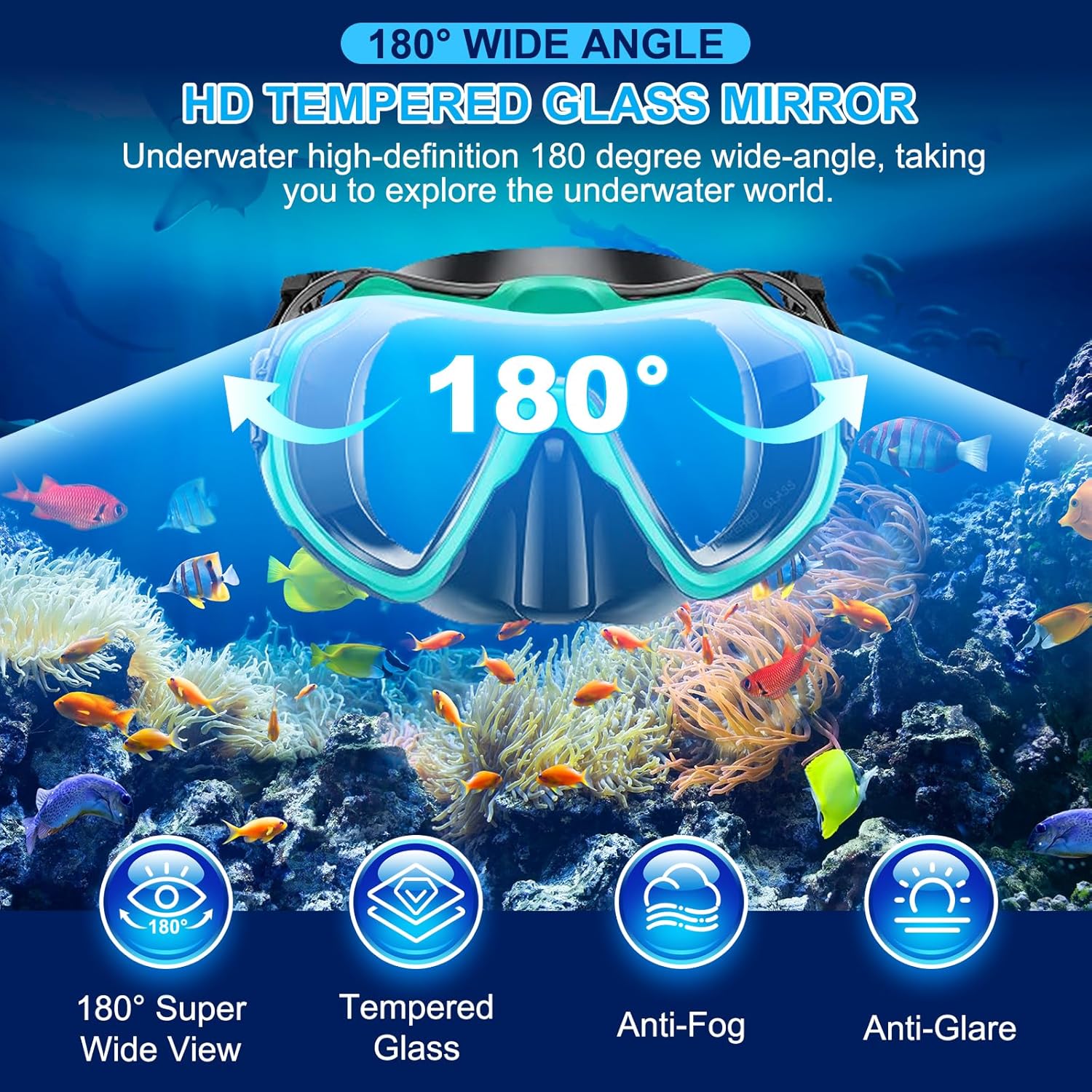 Thumbnail 2 de Mengine Snorkel Set for Adults, Dry Snorkel