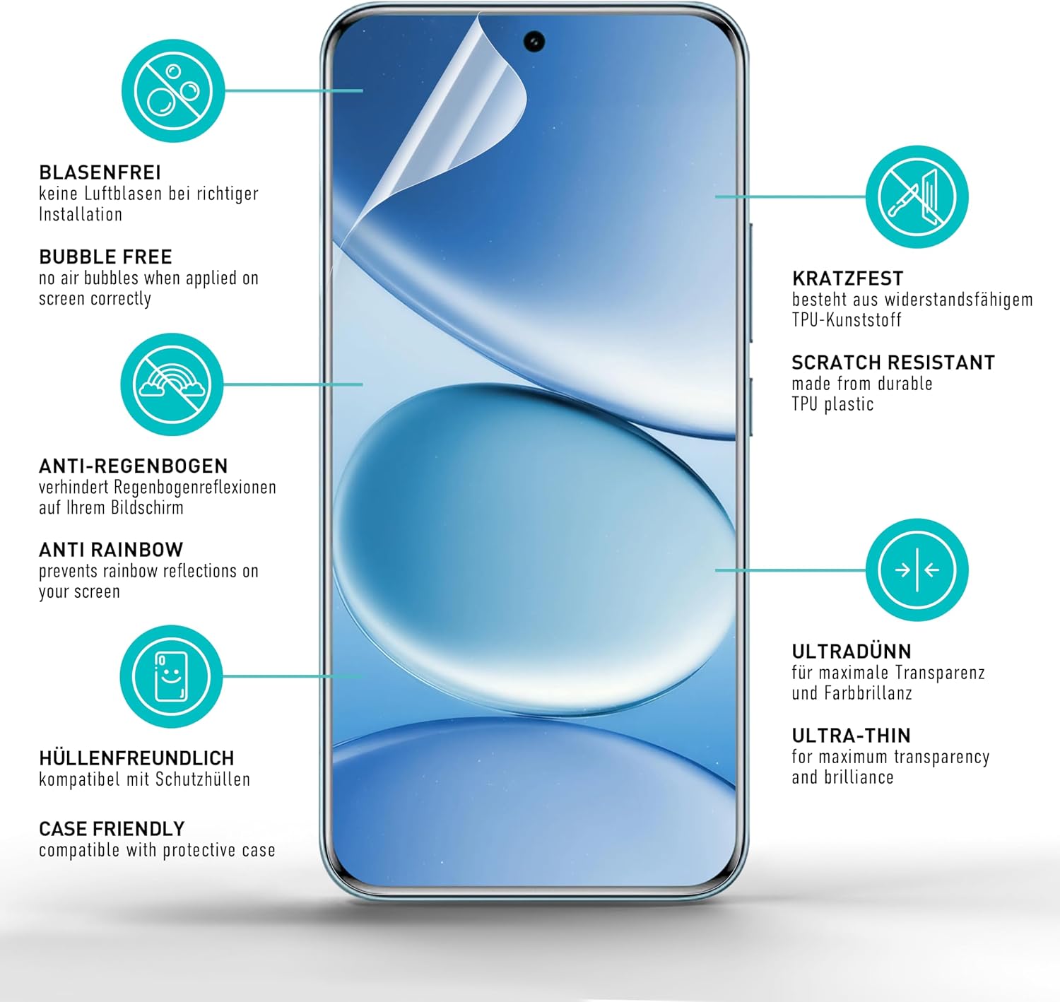 Detalle 1 de SmarTect TPU Screen Protector for Xiaomi Redmi Note 15 Pro 4G / Pro Plus, 2-Pack