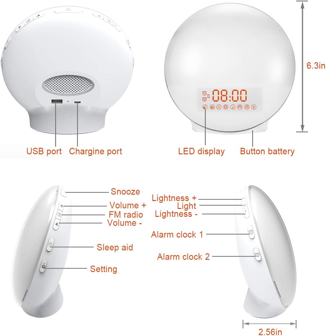 Detalle de Cadrim Wake Up Licht Tageslichtwecker 7 Sounds